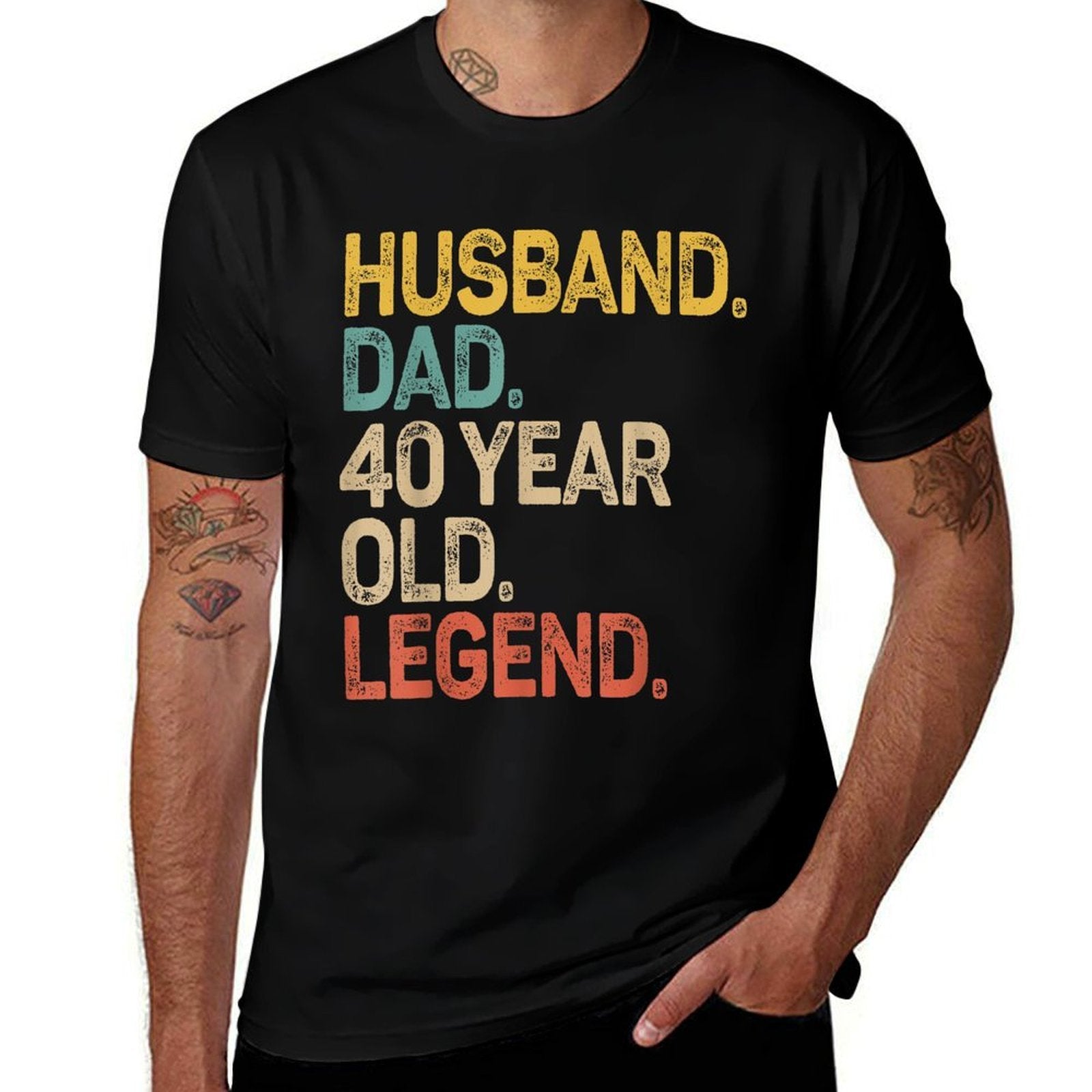 40th Birthday Husband Dad 40 Year Old Legend  Stretchy T-Shirt