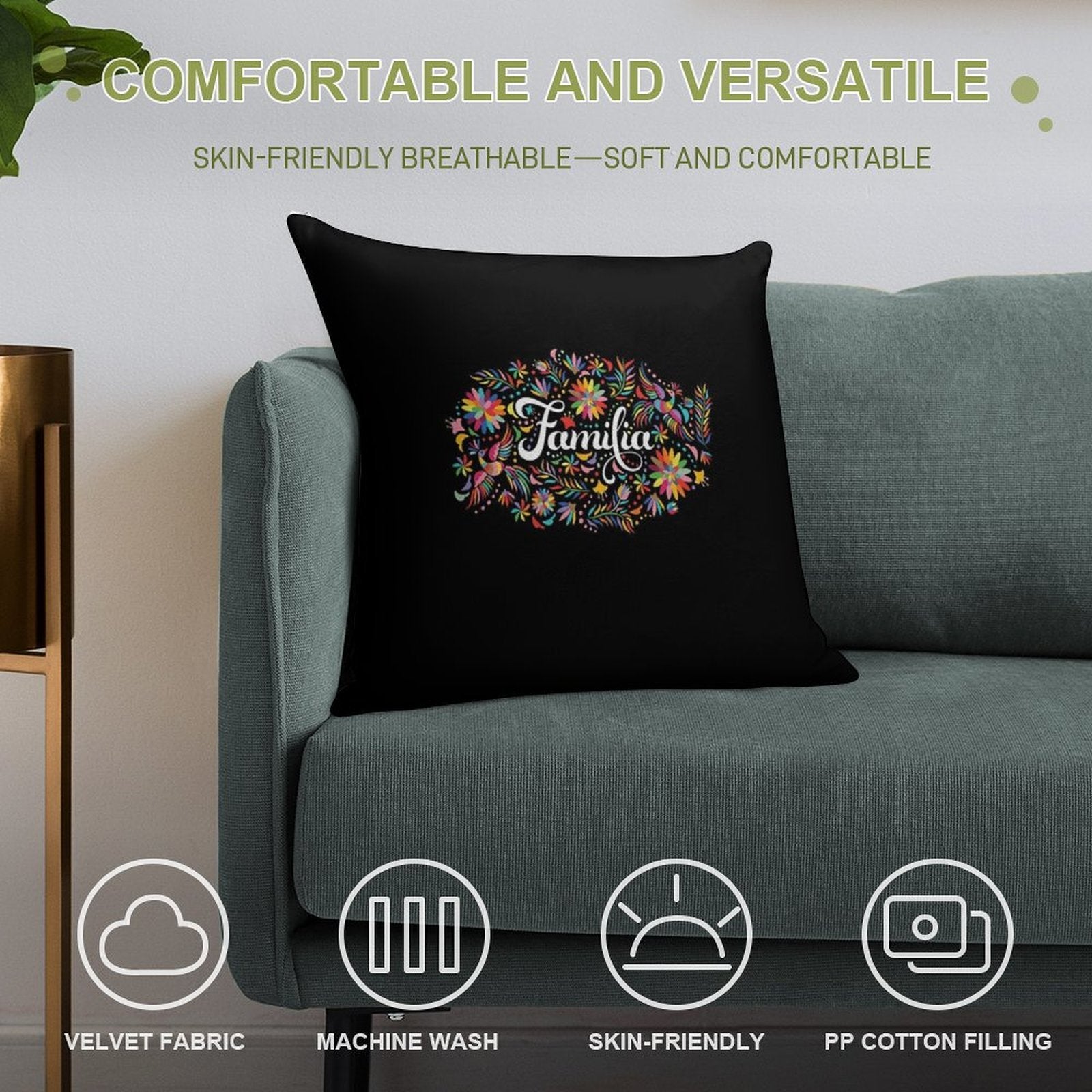 Familia T-ShirtFamilia 2021 T-Shirt_by GrowlerMedia_ Soft Home Decor Throw Pillow