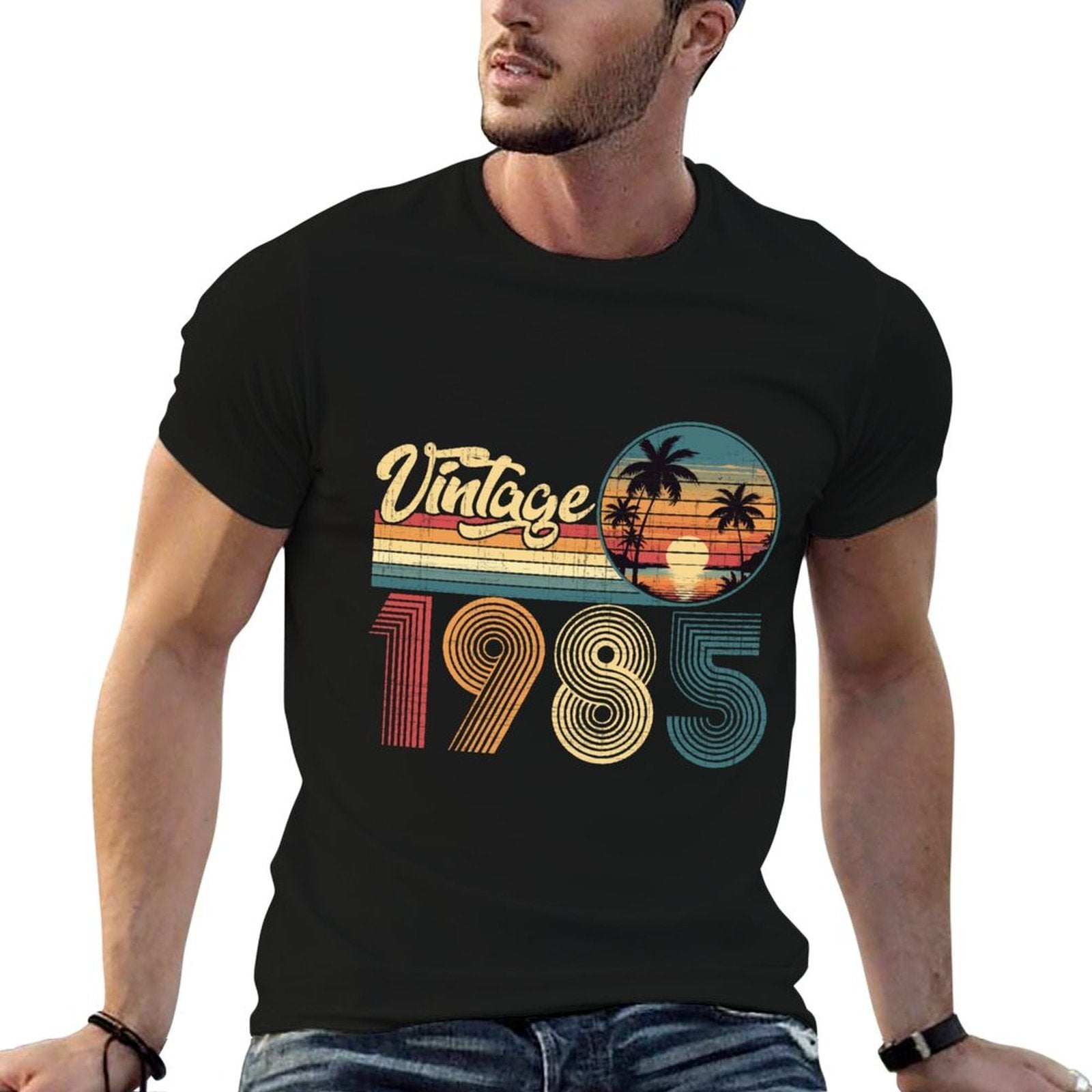 40 Year Old Vintage 1985 Retro 40th Birthday Gifts Men Women  Oversized Silhouette T-Shirt
