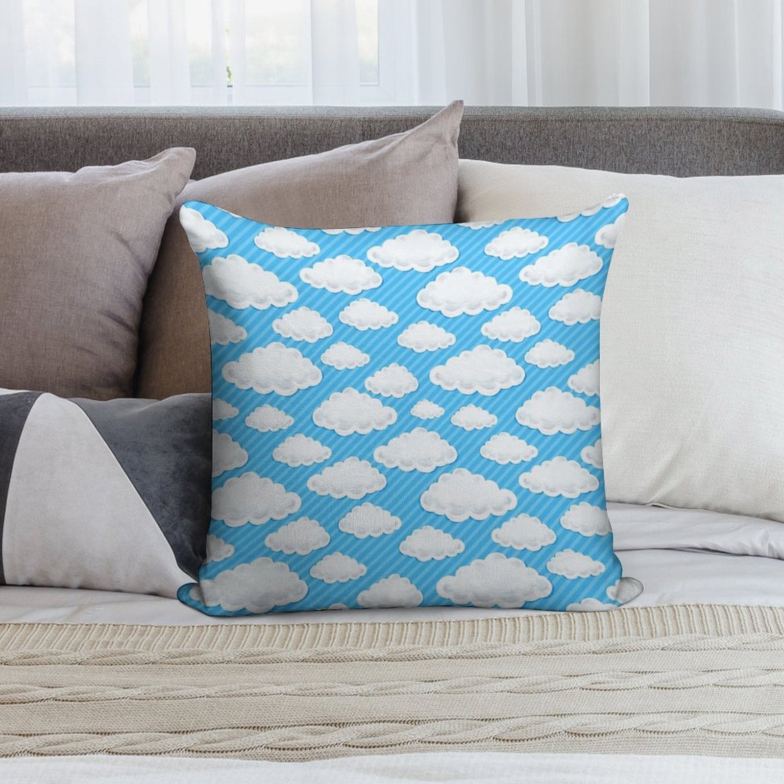 Clouds Soft Durable Construction Throw Pillow