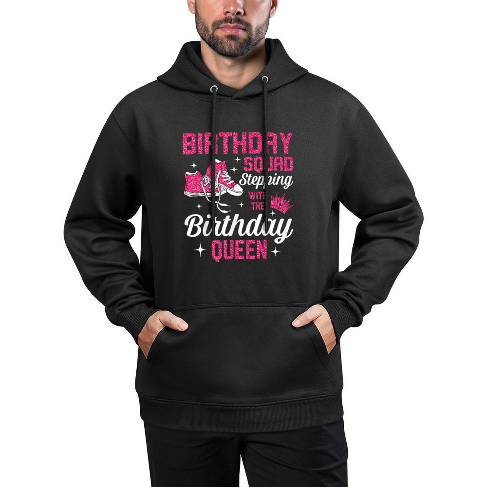 Birthday Squad Sneaker Shoe Stepping With The Birthday Queen All-Day Comfort Hoodie