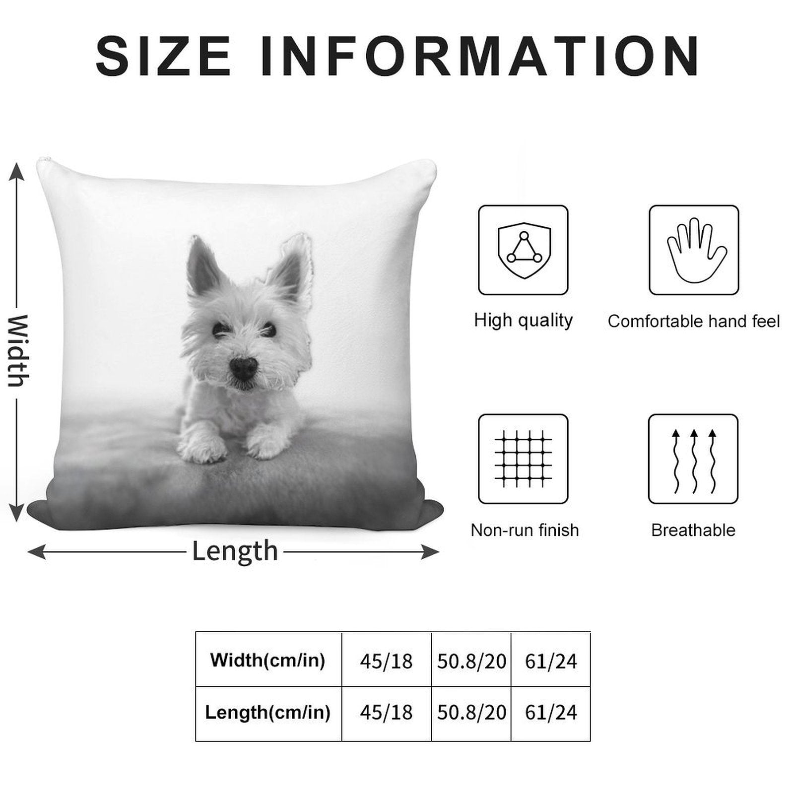 Little Blue The Westie Soft Luxury Feel Throw Pillow