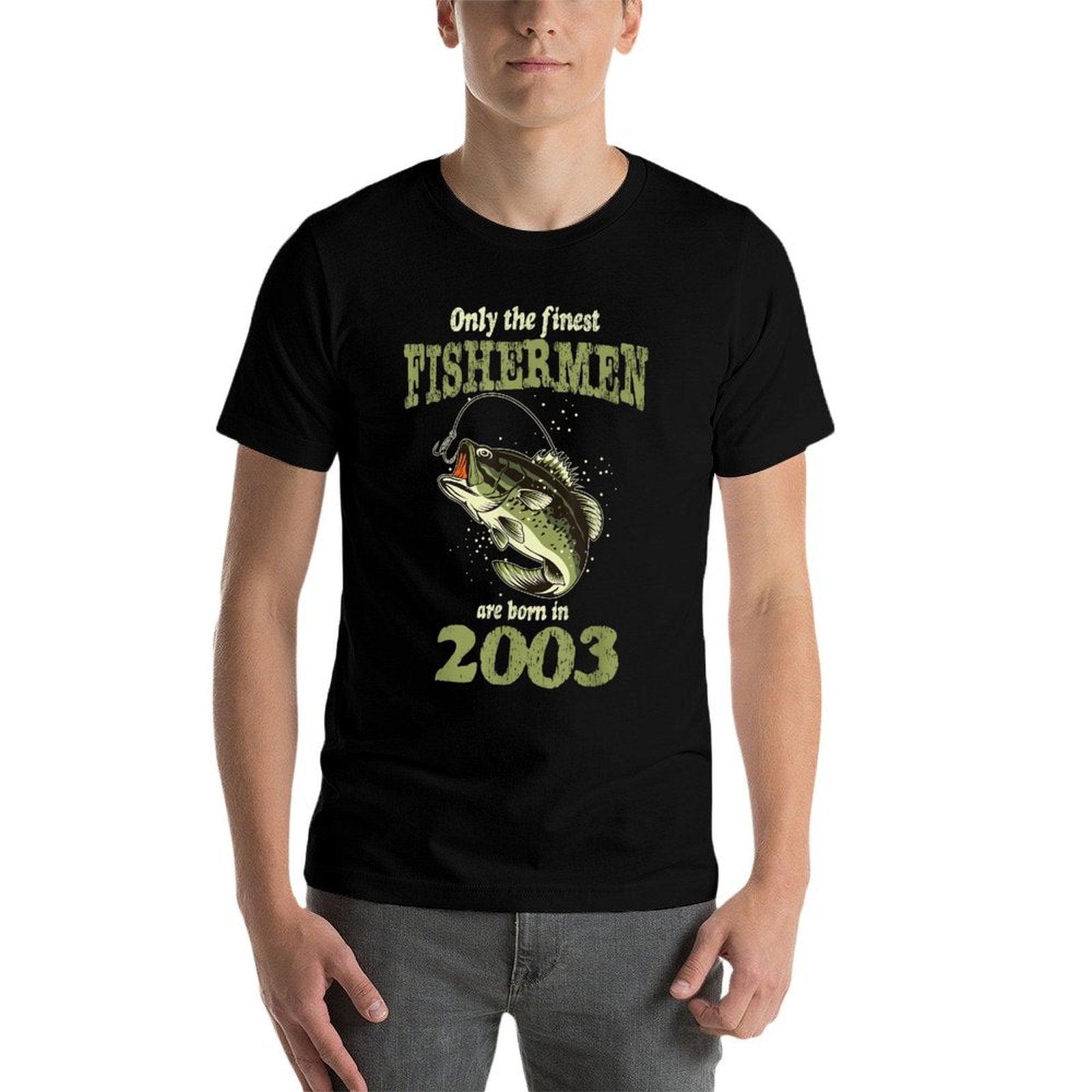 21 Year Old Fishing Fishermen Are Born In 2003 21st Birthday  Heathered Texture T-Shirt