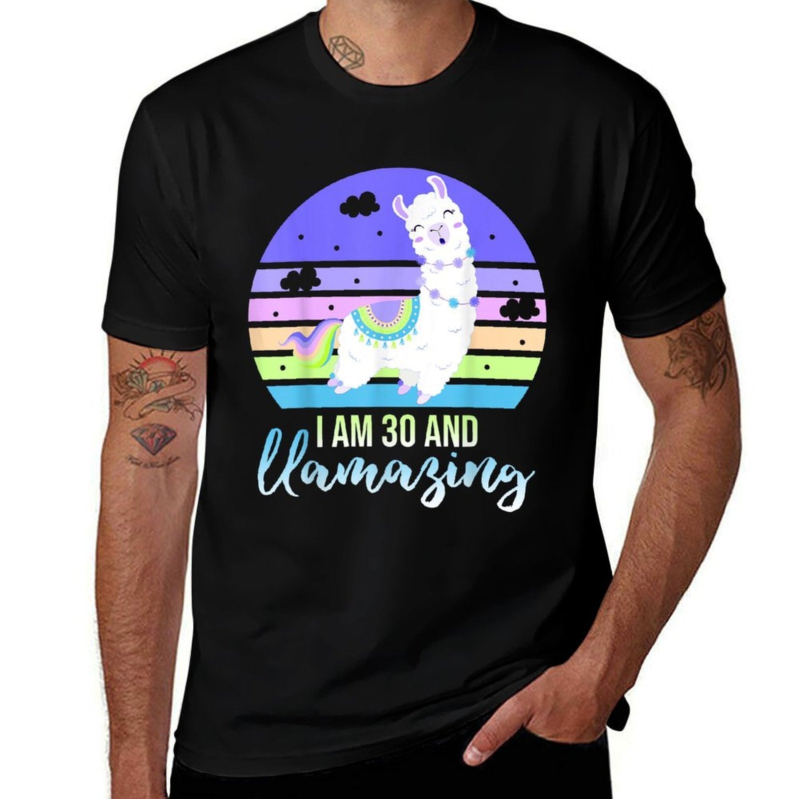 30 Years Old 30th Birthday Llamazing Llama Gift  Slim-fit Cut T-Shirt