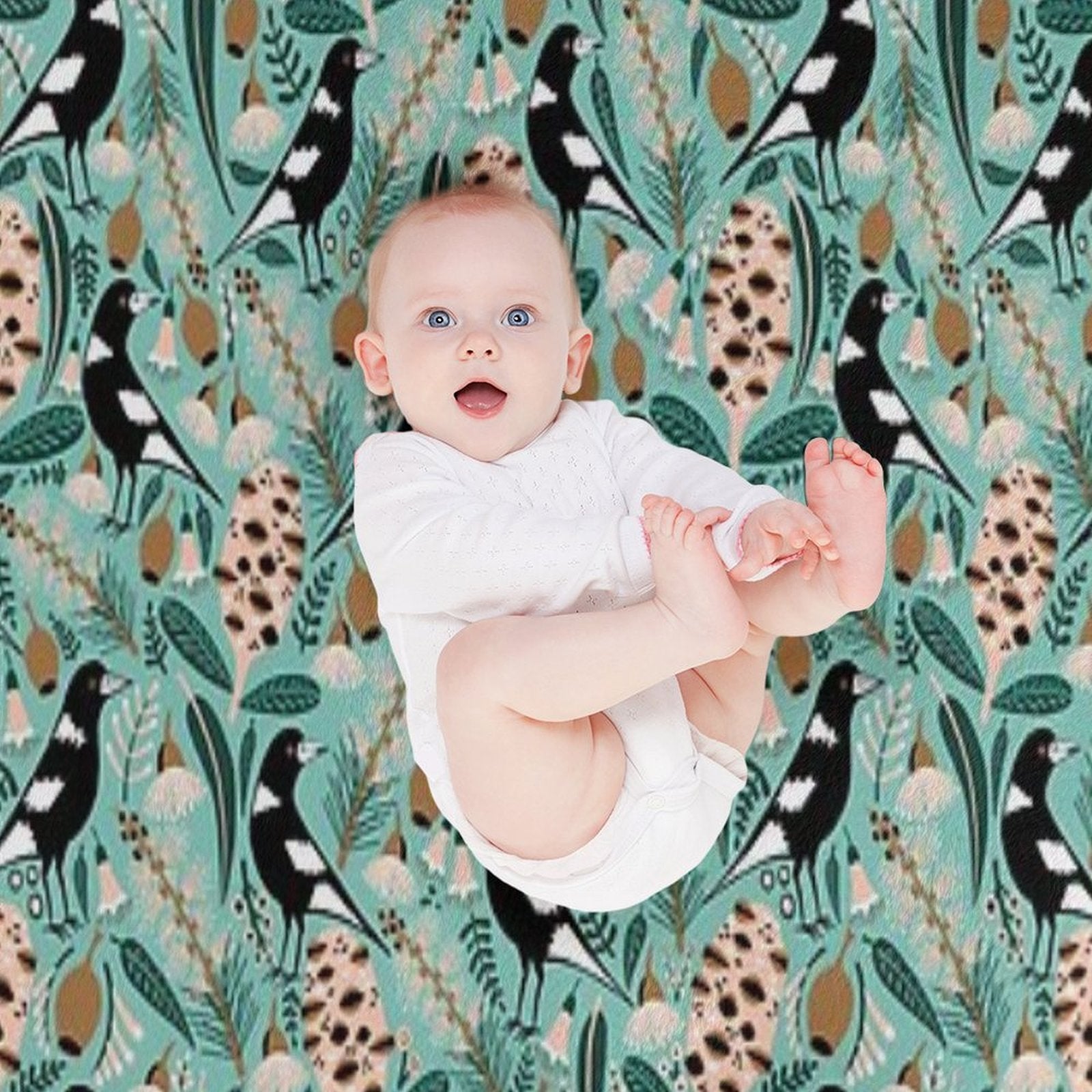 Australian Bush Magpies Wrinkle-free Throw Blanket