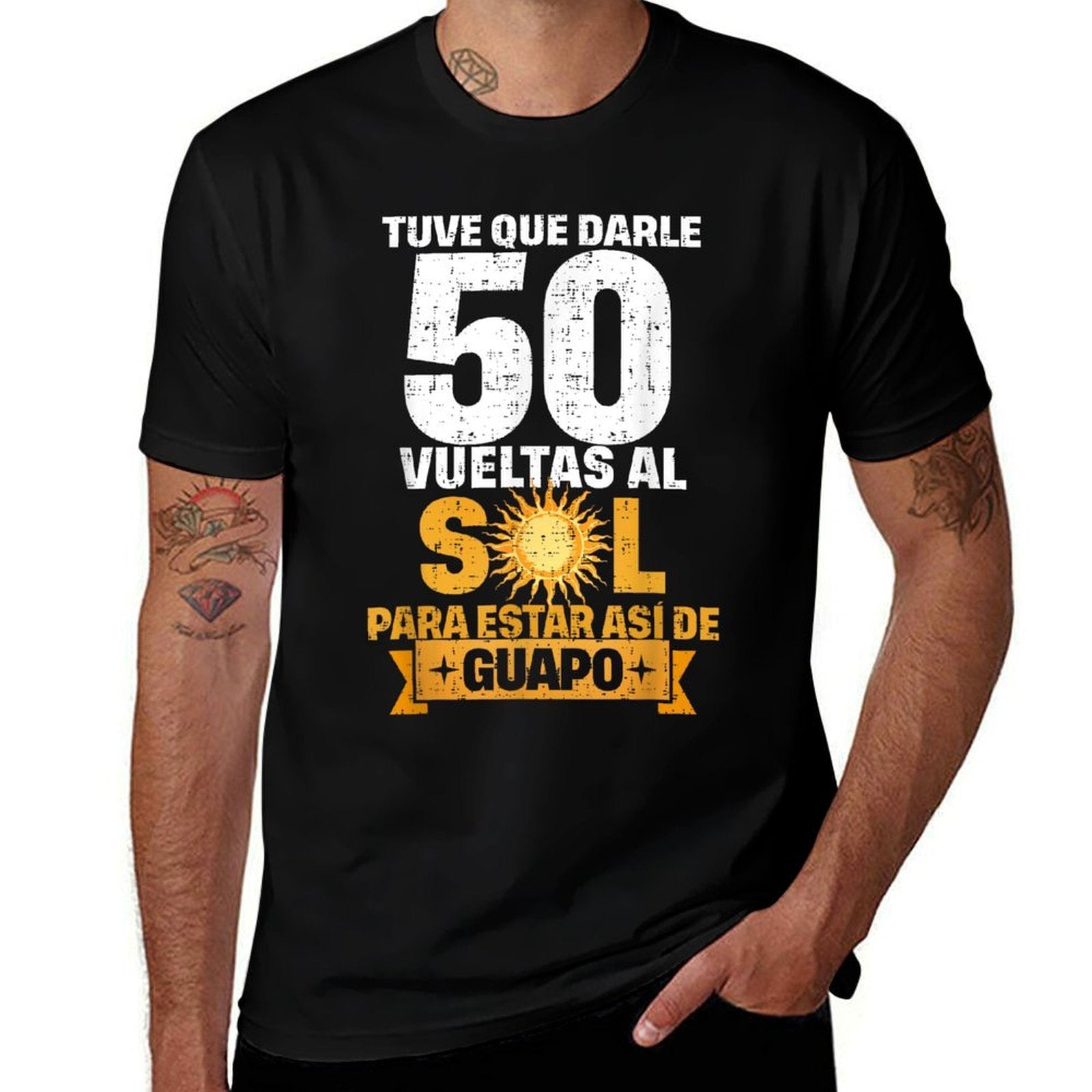 50th Birthday for Men in Spanish Regalo Cumpleanos 50  Wrinkle-resistant T-Shirt