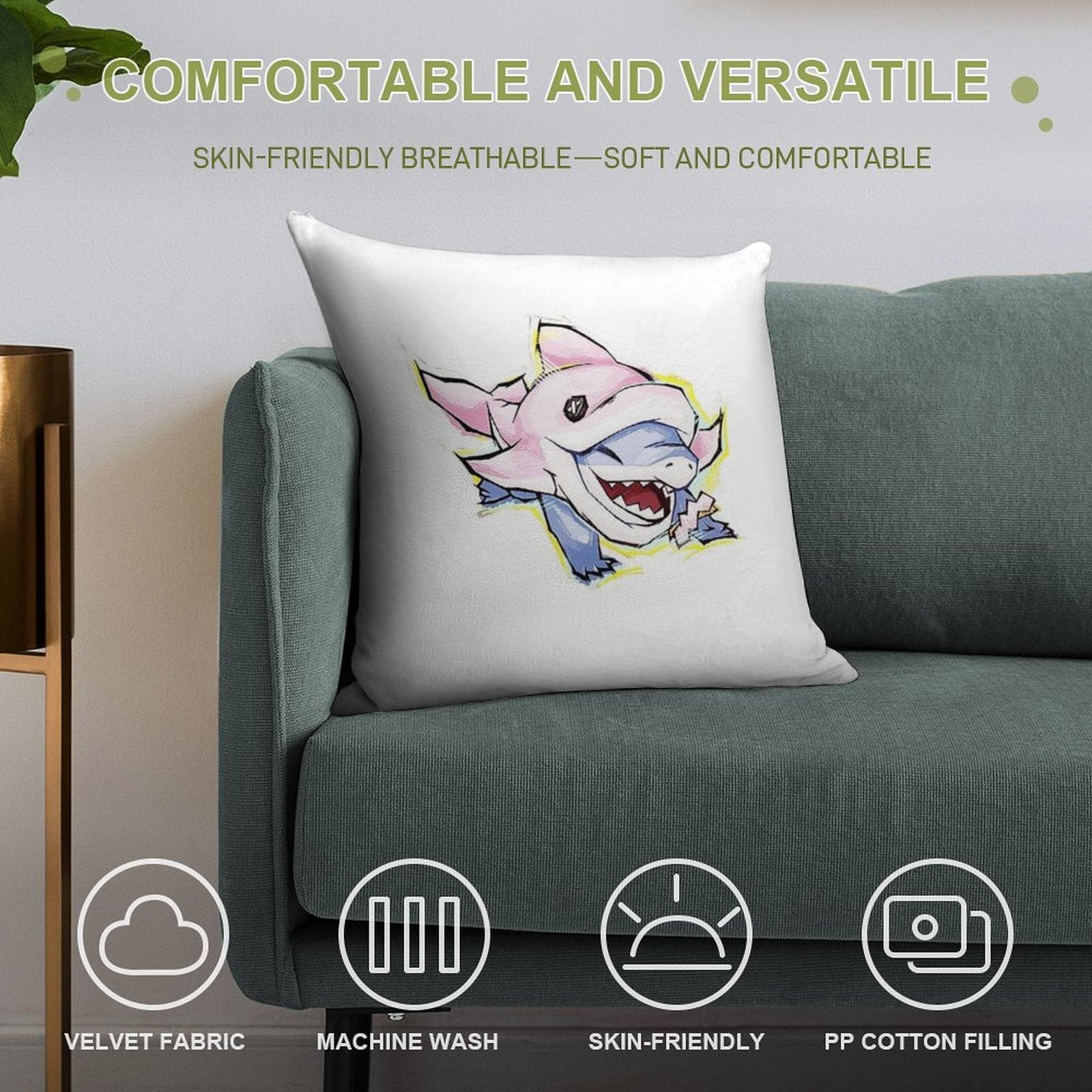 Rivals Jeff The Land Shark Incognito Dolphin Soft Home Decor Throw Pillow