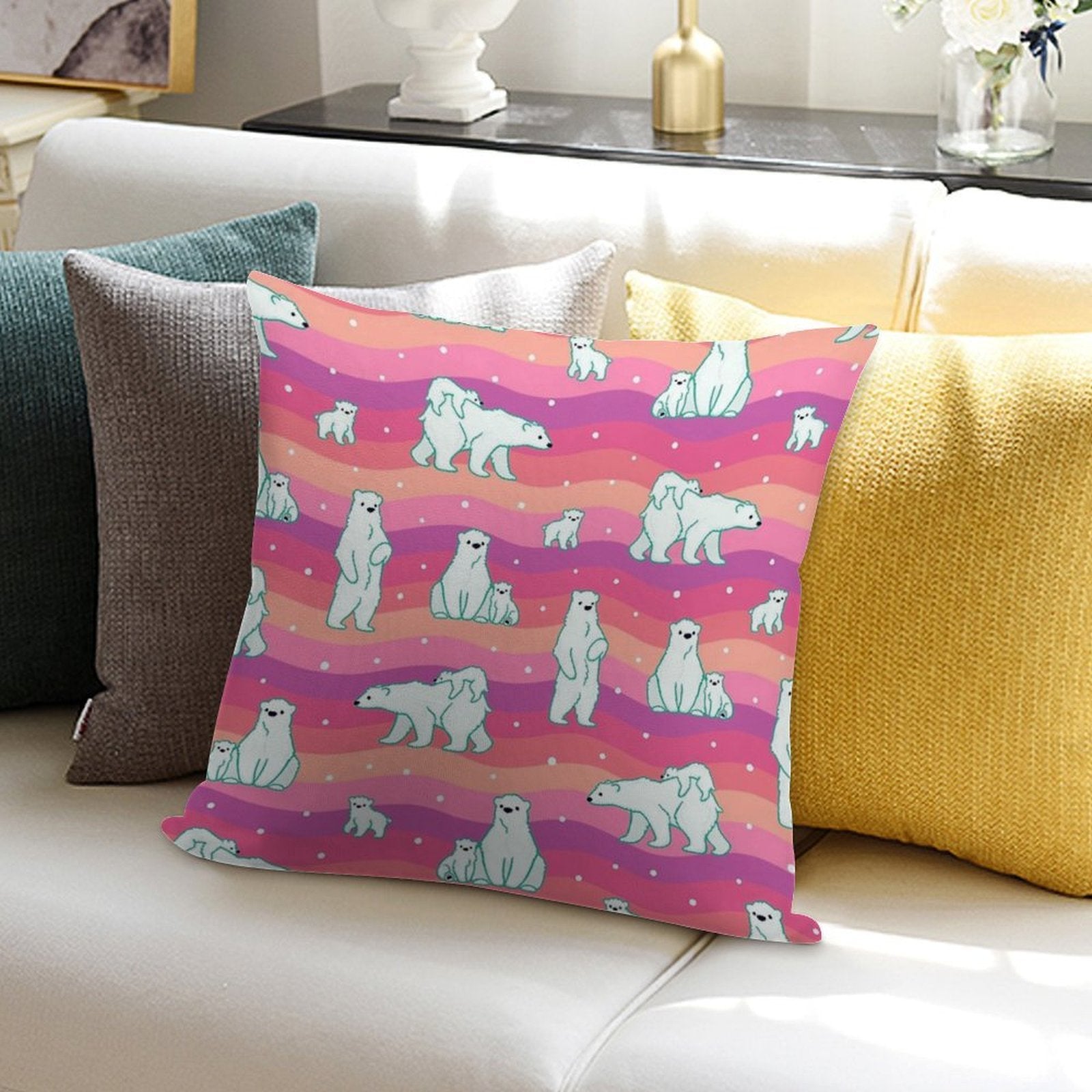 Polar Sunset Soft Gift Ready Throw Pillow