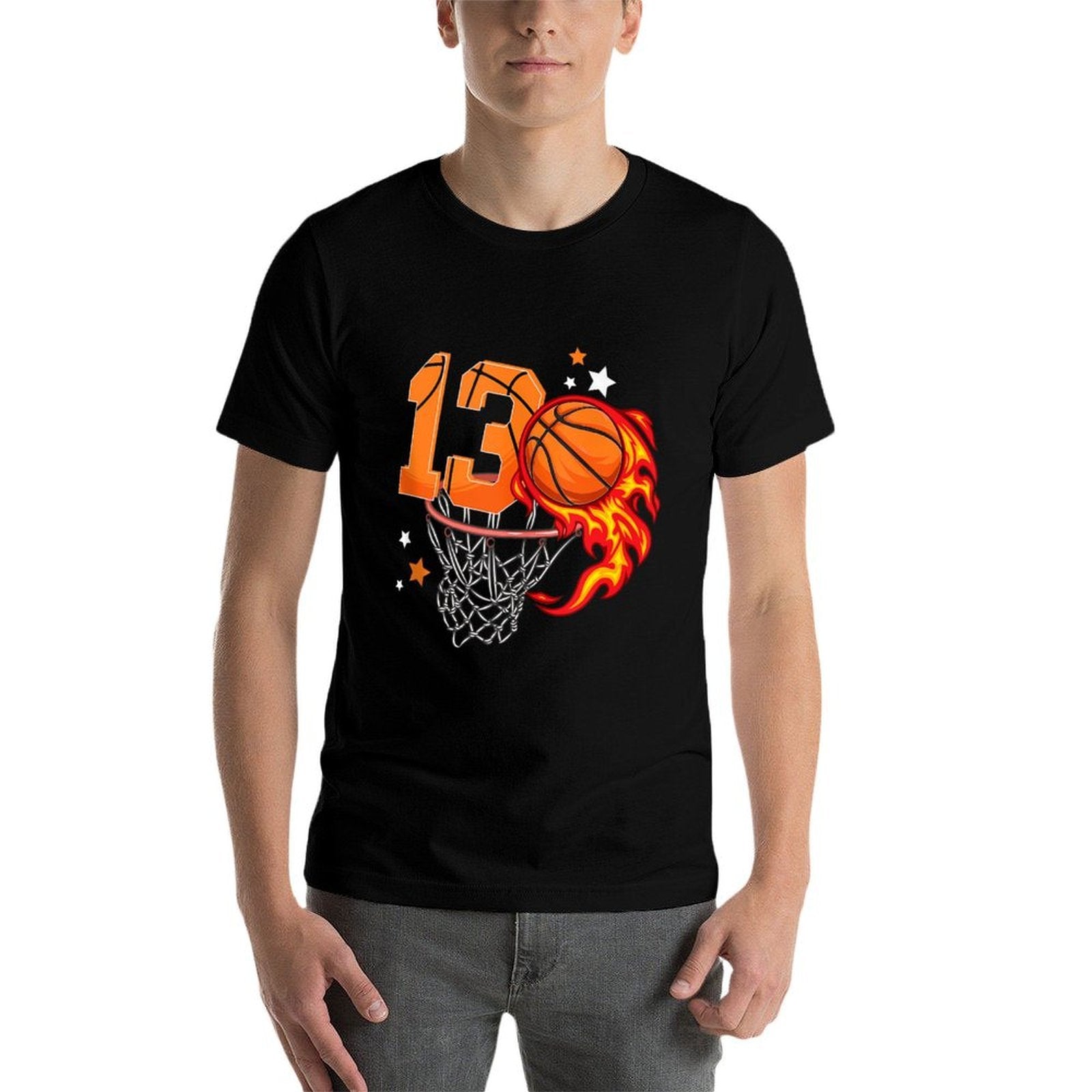 13th Birthday Basketball Thirteen Year Old Basketball Boy  Eco-friendly Material T-Shirt