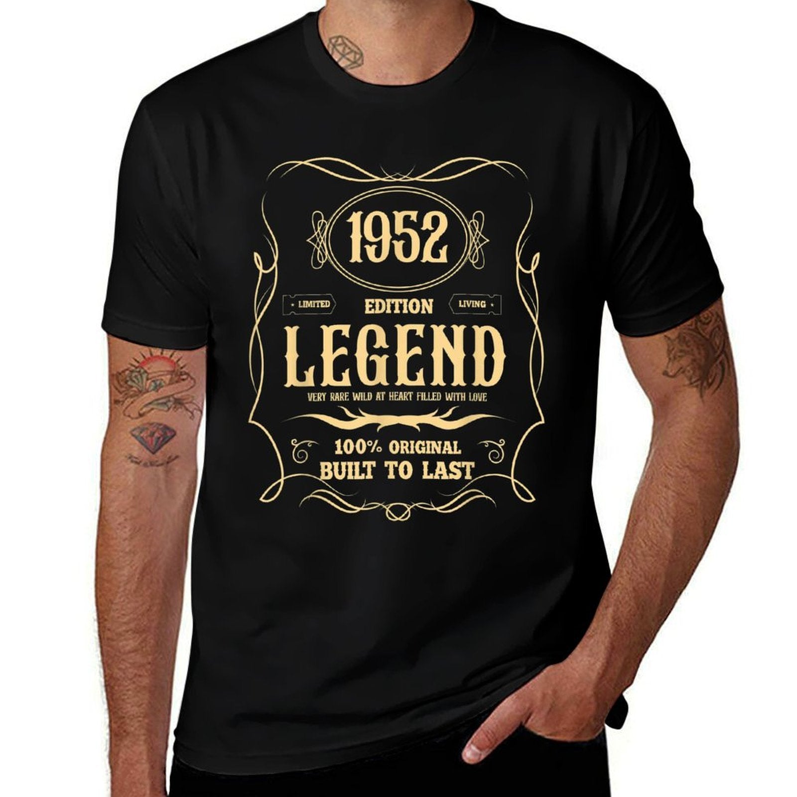 1952 Birthday Legend T Shirt Built To Last 70th Birthday  Fade-proof Color T-Shirt