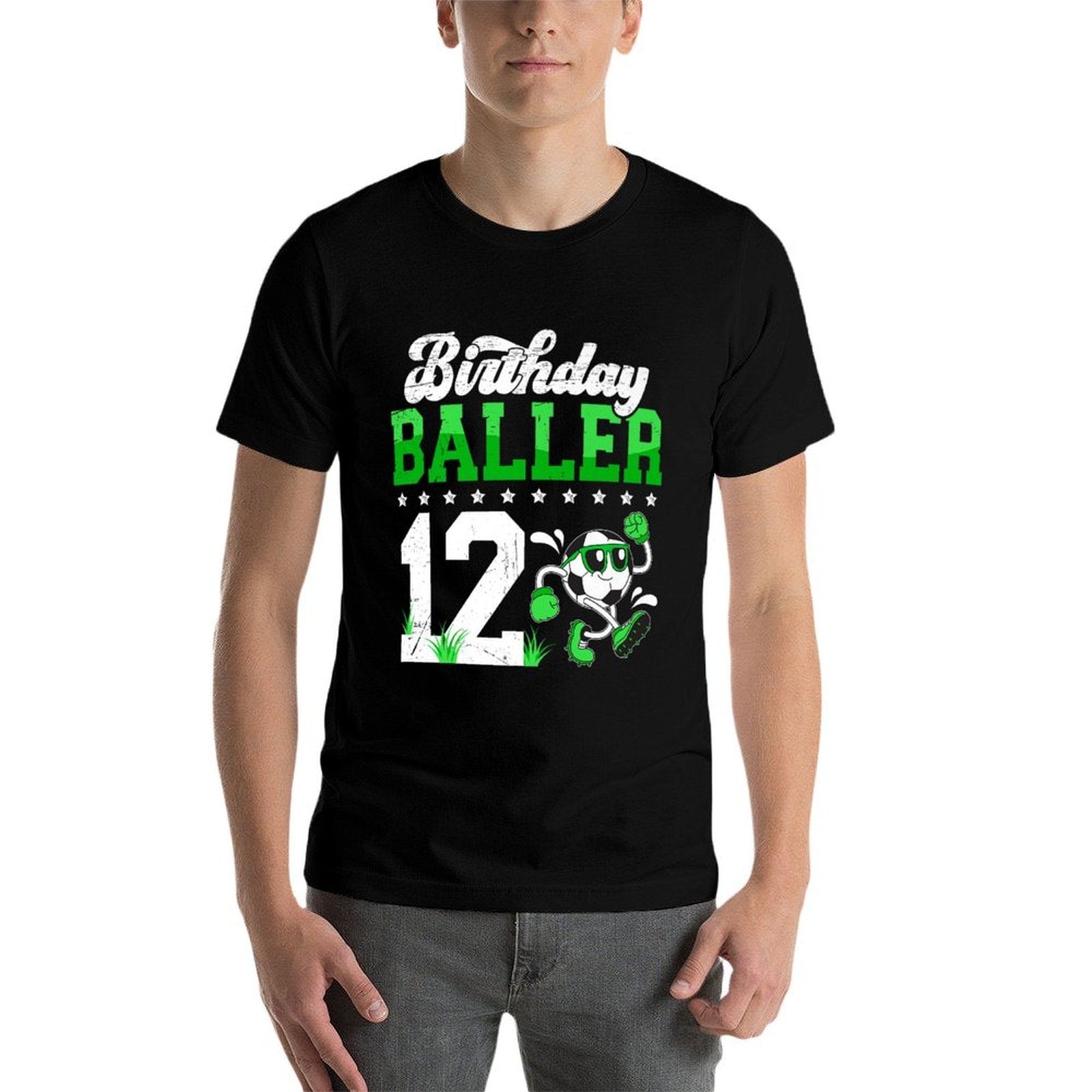 12th Soccer Birthday Party Twelve Year Old Soccer Player Premium  Oversized Silhouette T-Shirt