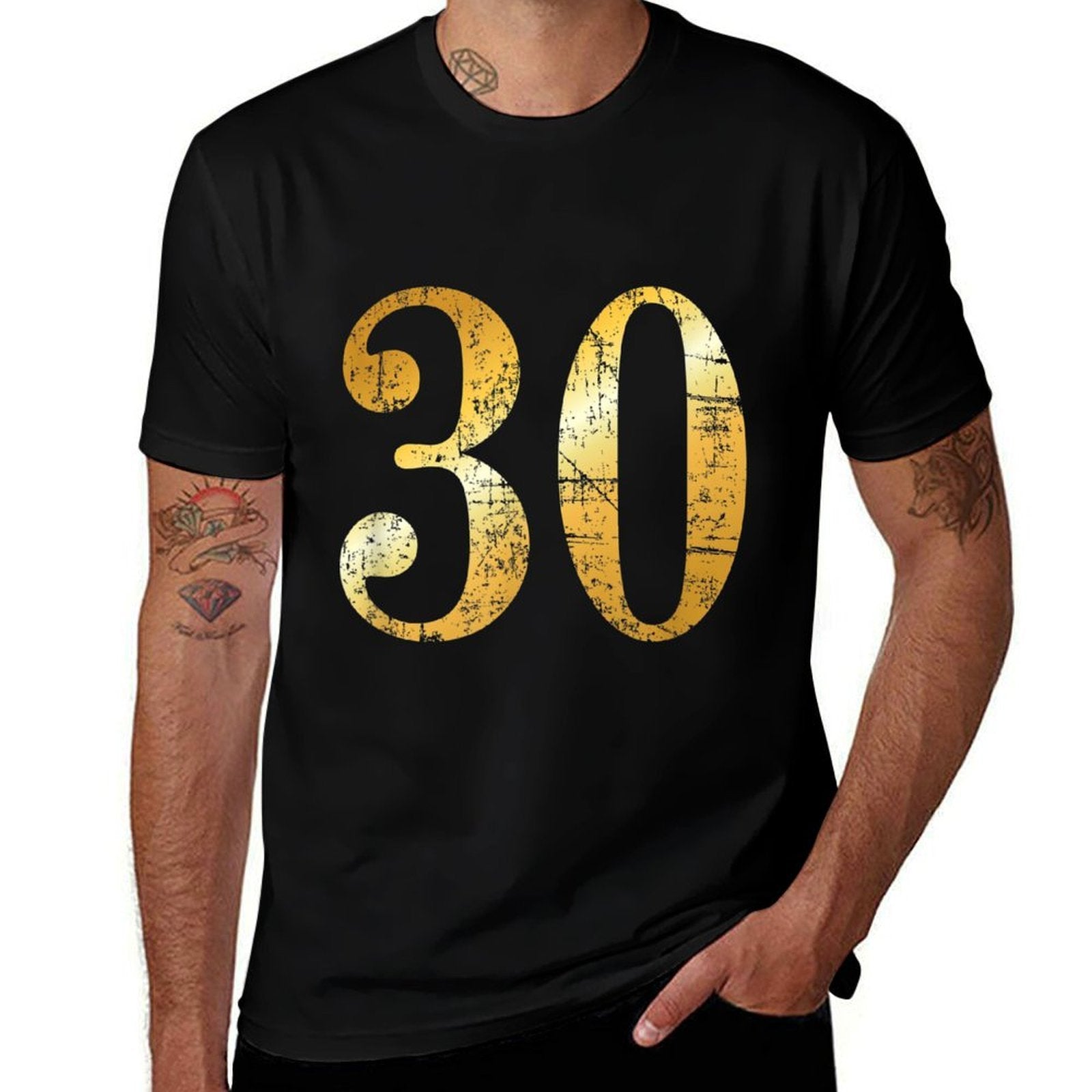 30 Years (Antique Yellow) 30th Birthday Gift  Tagless Design T-Shirt