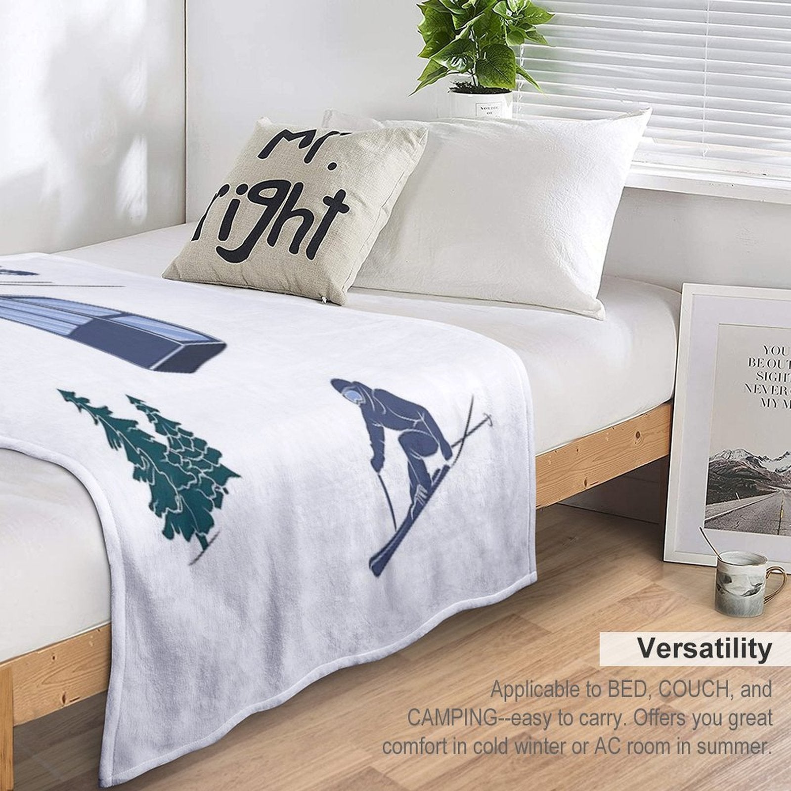Ski Lift Resort Winter Sports Scene All-season Throw Blanket