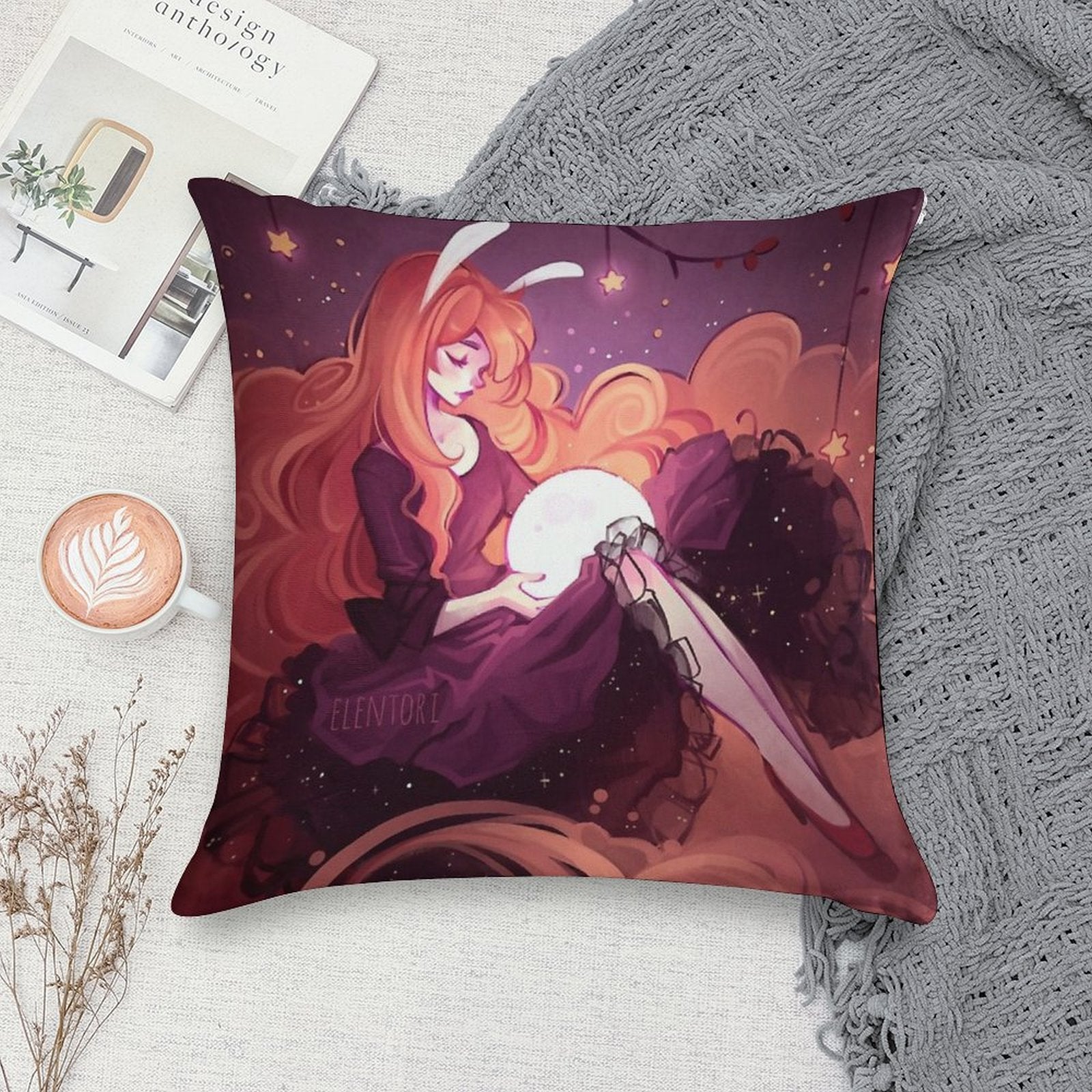 Alena Soft Short Plush Fabric Throw Pillow