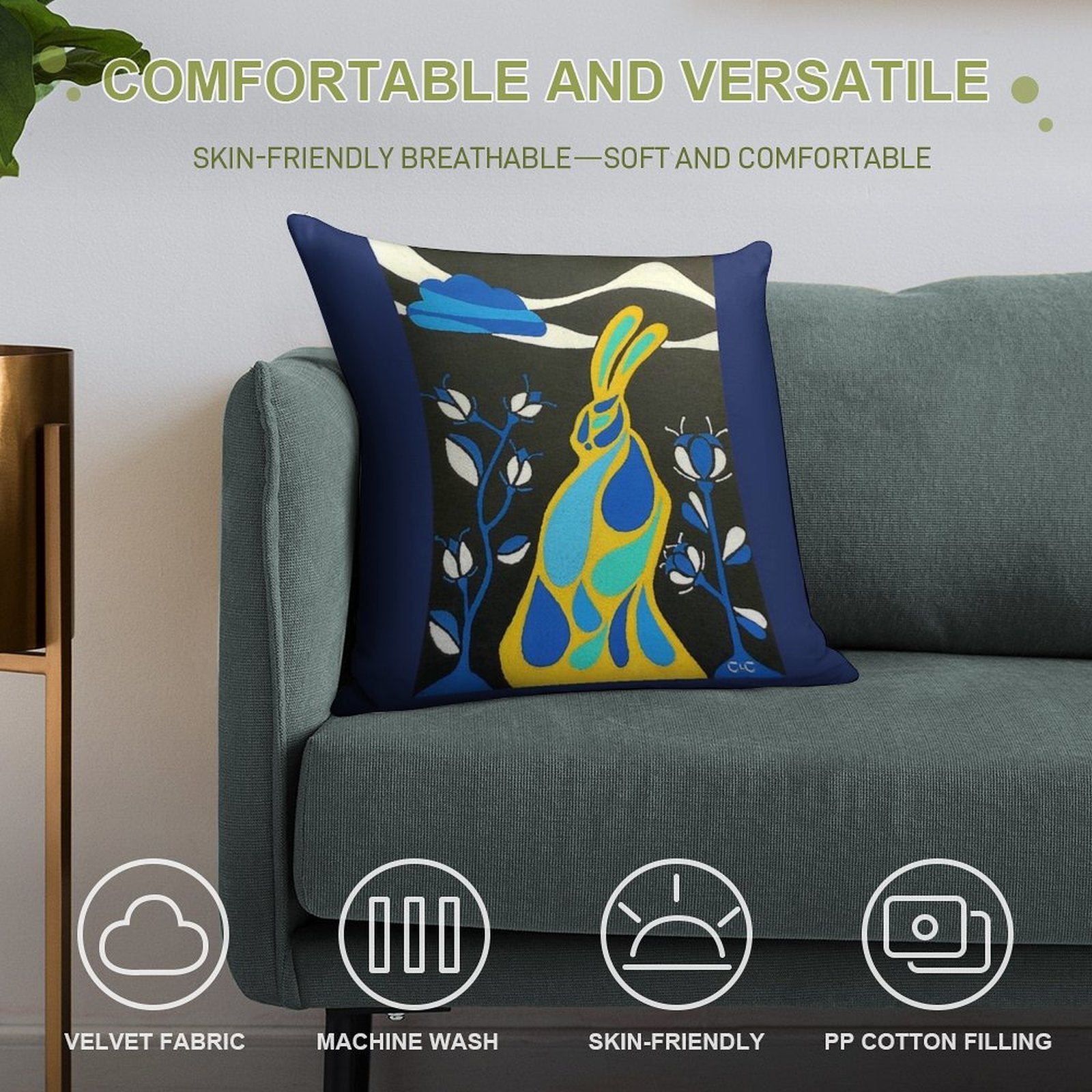 The Linköping Hare Soft Easy Maintenance Throw Pillow