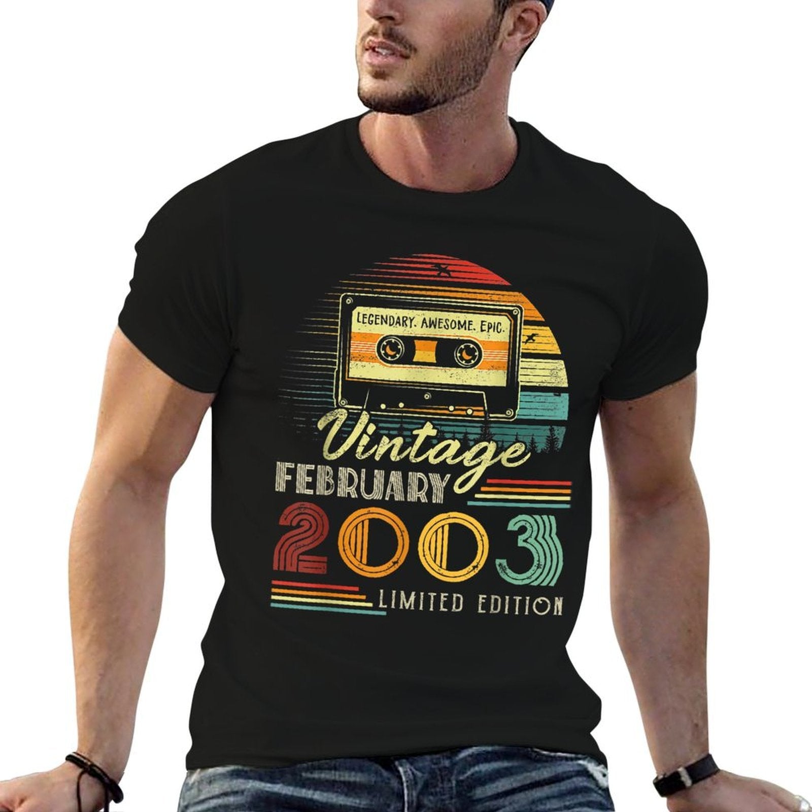 20 Years Old Made In 2003 February 2003 20th Birthday  Trendy Pattern T-Shirt