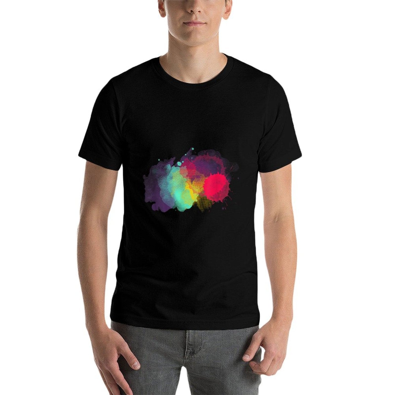 Dirty Paint Splatter Rainbow Abstract Artist Painter  Slim-fit Cut T-Shirt