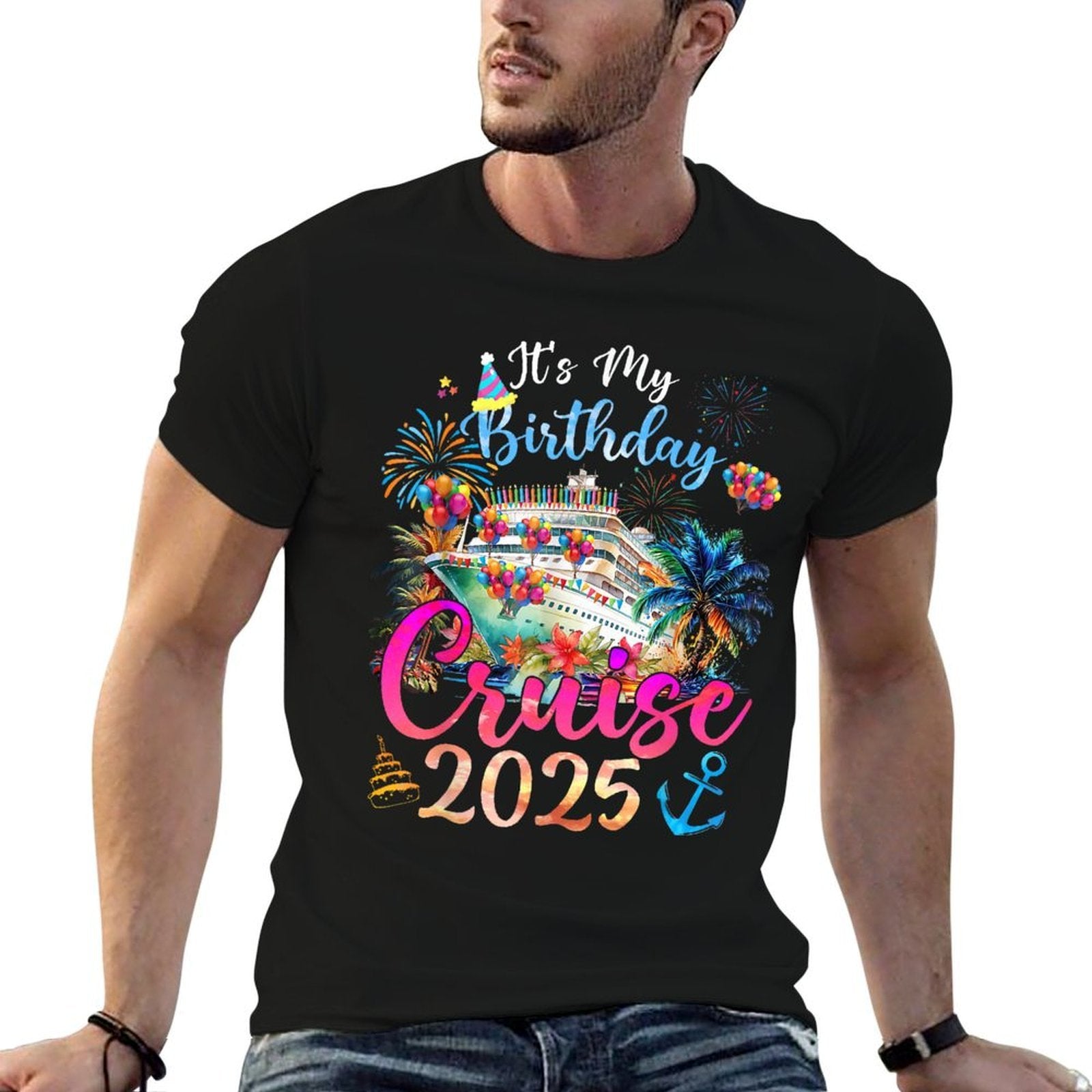 My Birthday Cruise 2025 Party Cruise Birthday Vacation  Breathable T-Shirt