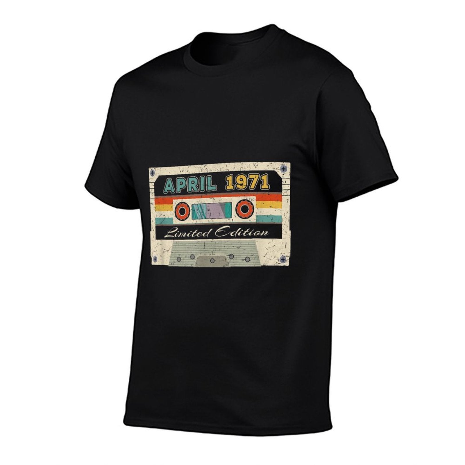 50th Birthday Cassette Tape April 1971 50 Years Old  Wrinkle-resistant T-Shirt