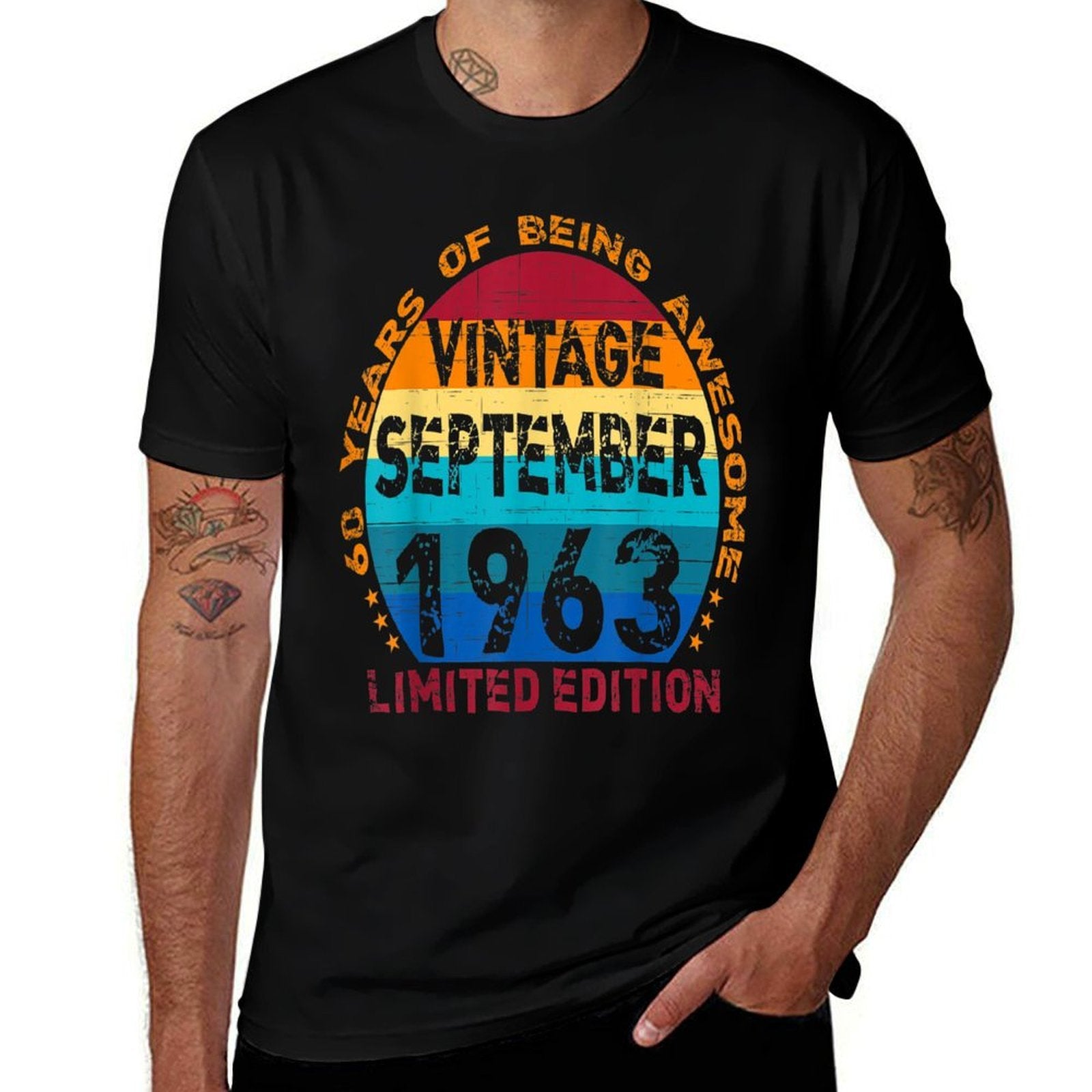 60 Years Old Vintage September 1963 Distressed 60th Birthday  Classic T-Shirt