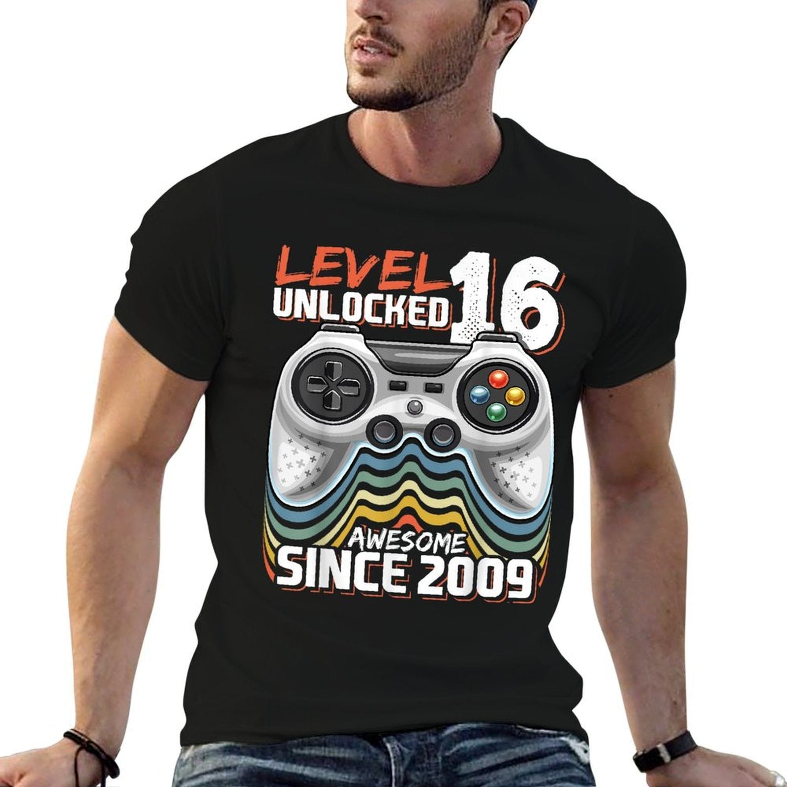 16th Birthday Boy Level 16 Gamer 16 Year Video Game Party  Graphic-printed T-Shirt