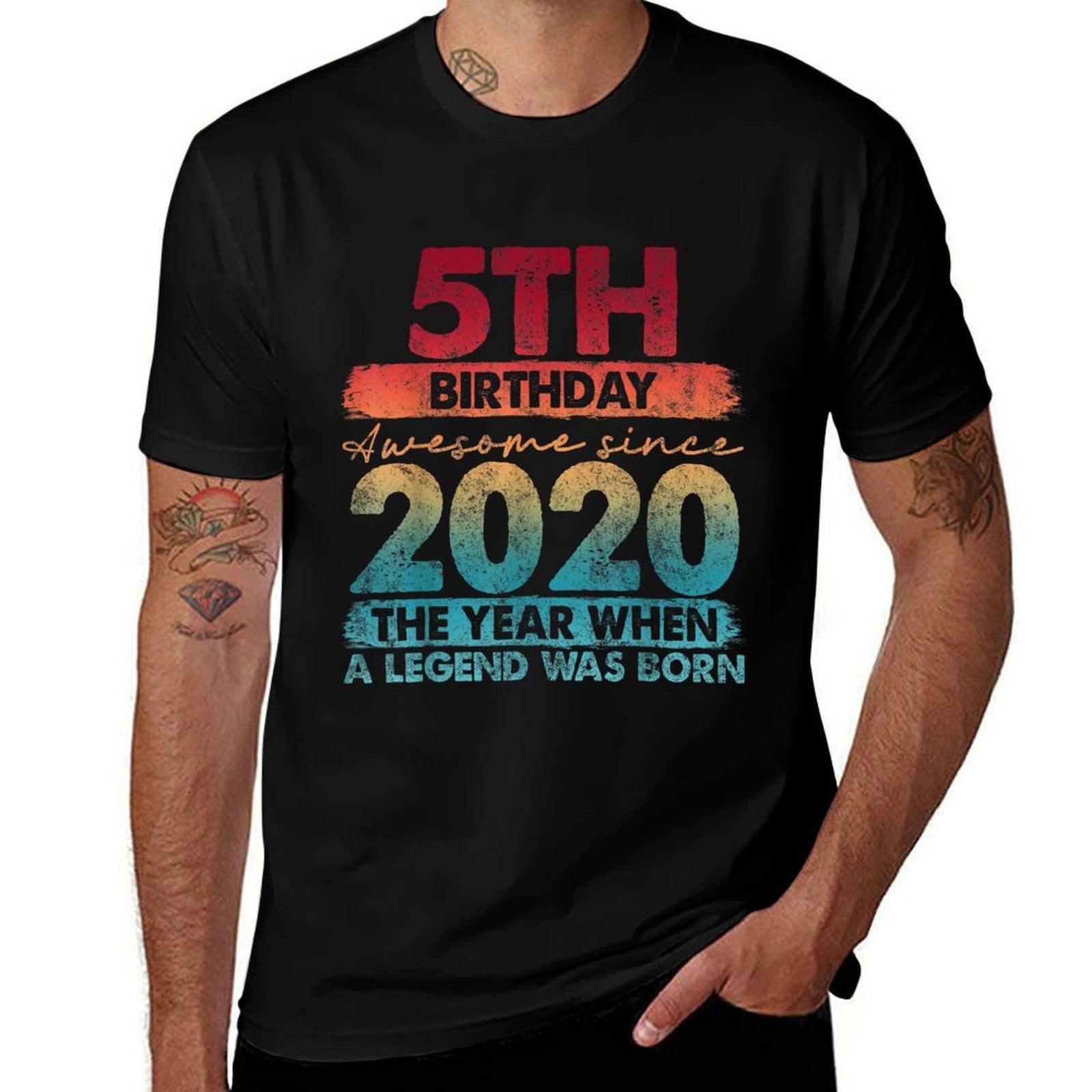 5 Year Old Gifts Vintage 2020 Limited Edition 5th Birthday  Easy-care T-Shirt