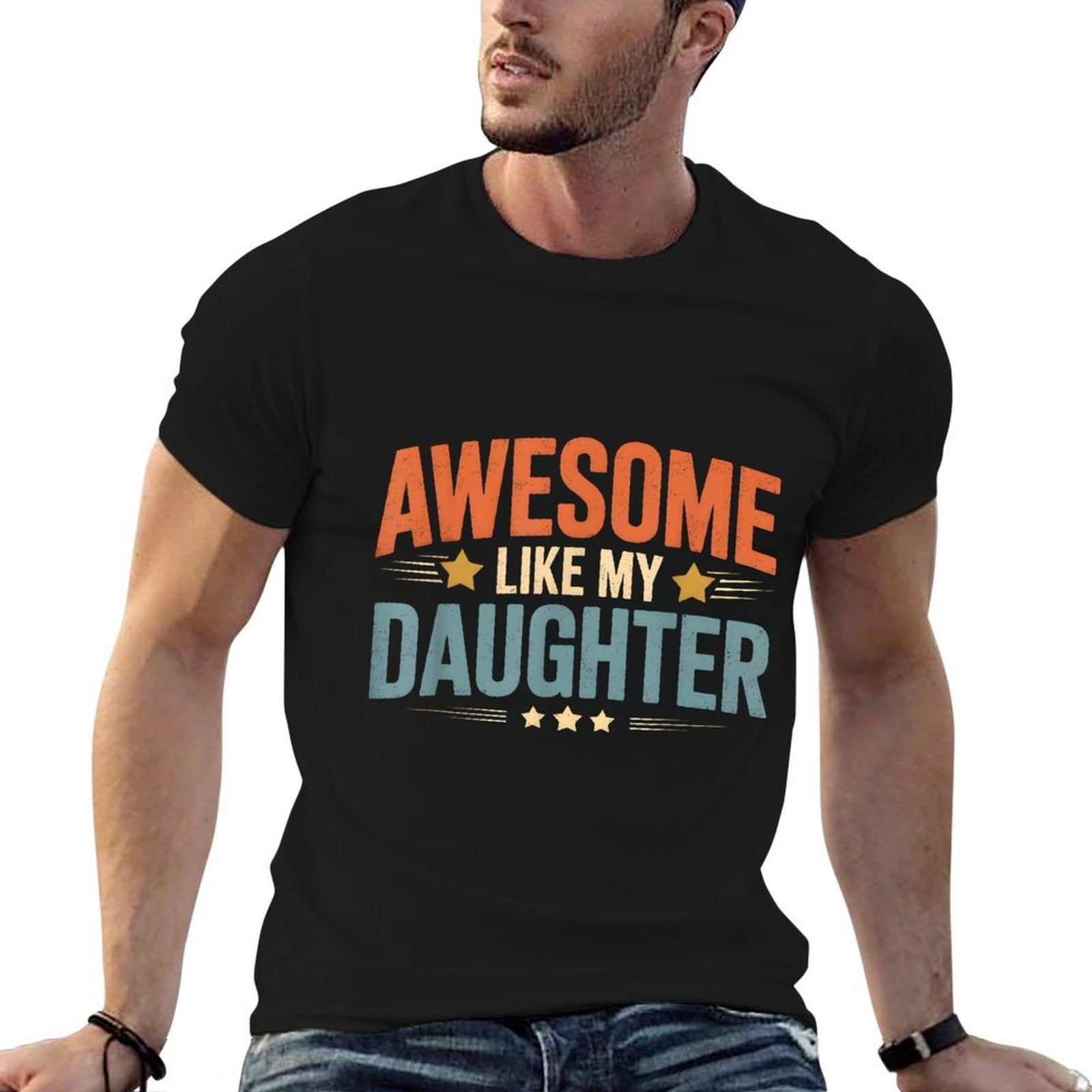 Awesome Like My Daughter Vintage Men Funny Fathers Day Dad  Wrinkle-resistant T-Shirt