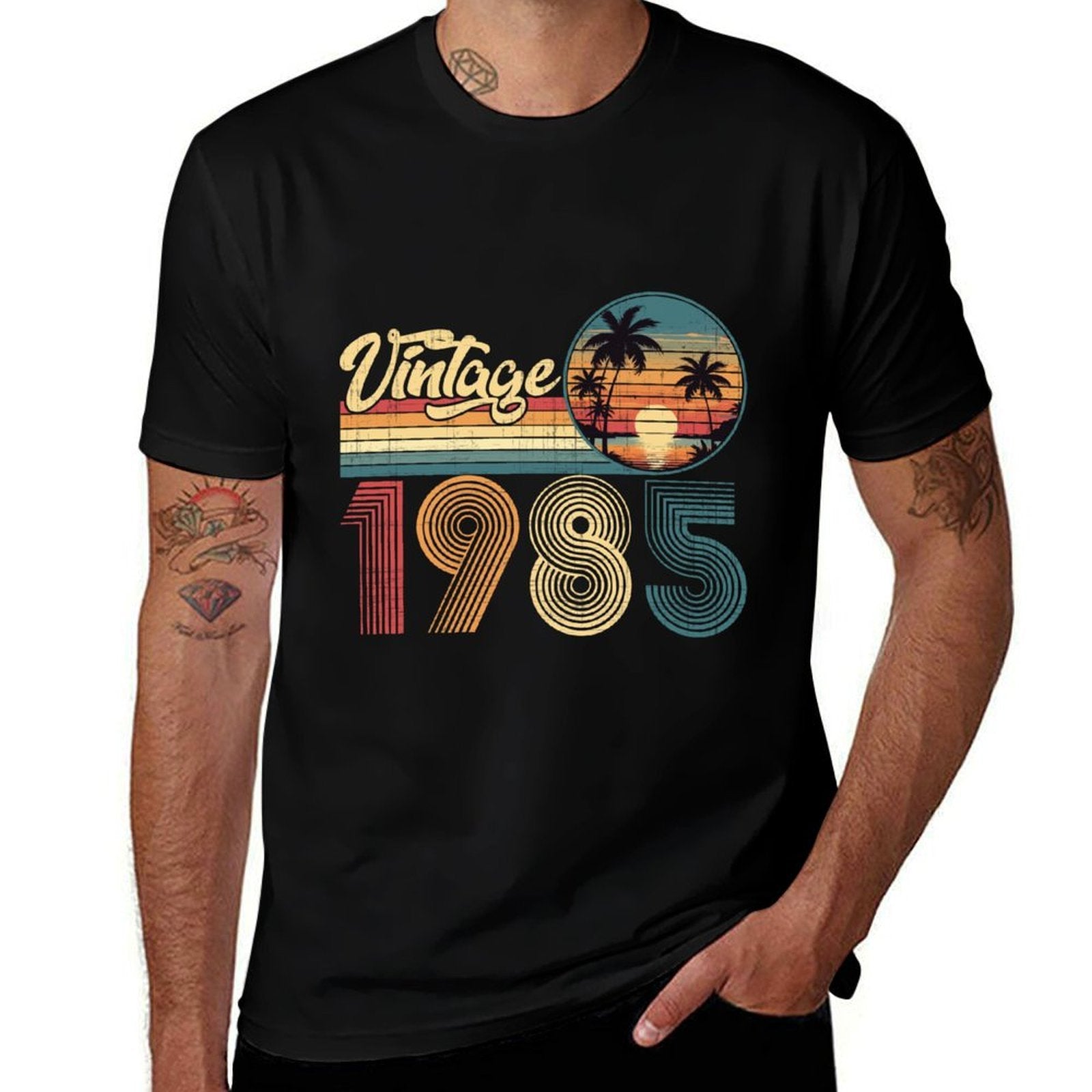 40 Year Old Vintage 1985 Retro 40th Birthday Gifts Men Women  Oversized Silhouette T-Shirt