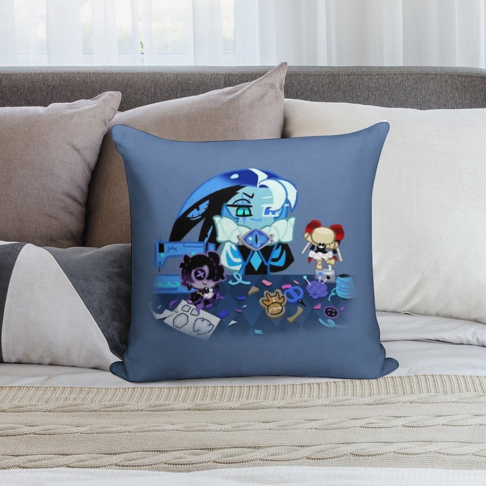 Shroomie Shadow Milk Cookie Soft Warmth Comfort Throw Pillow