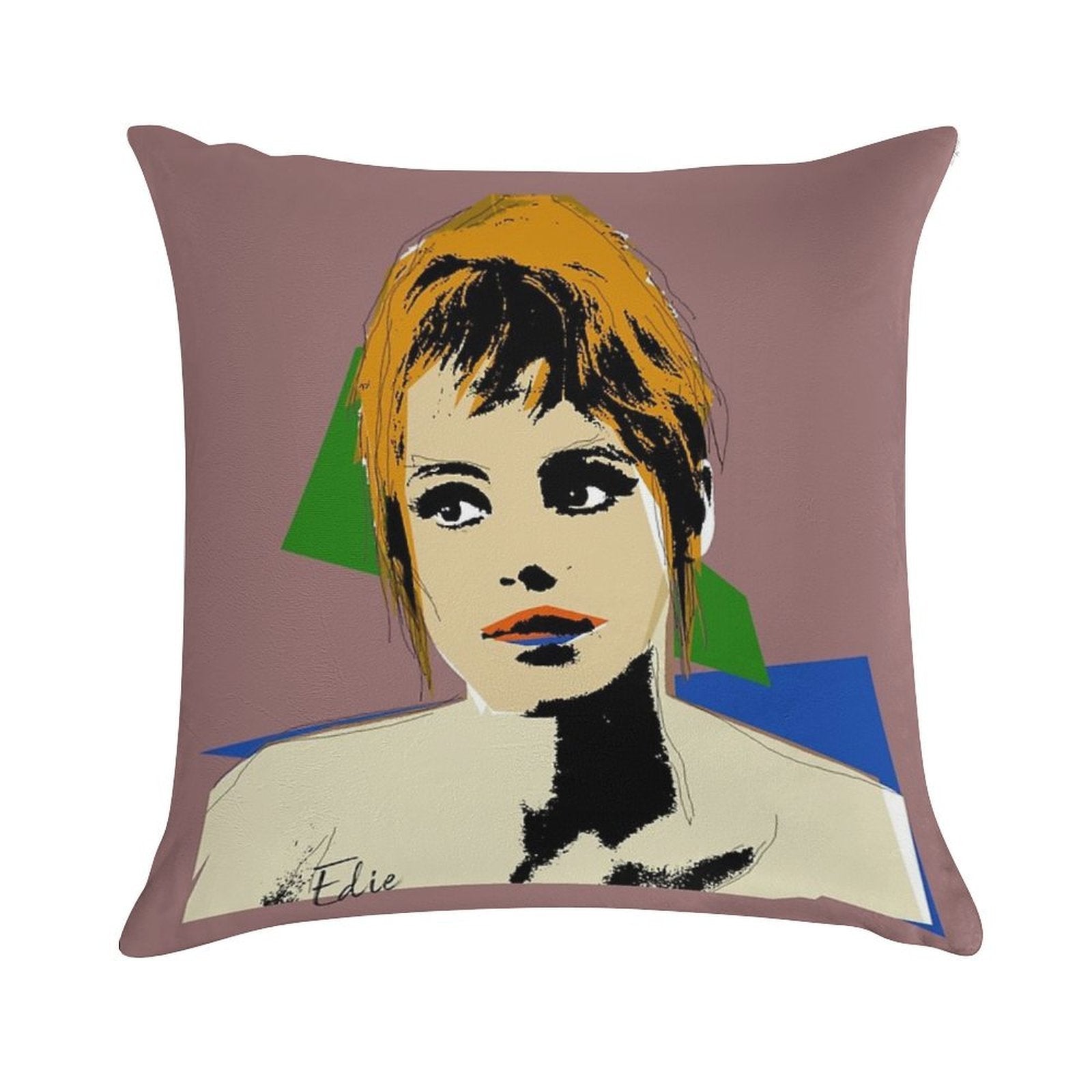 Edie Sedgwick Factory Girl Warhol Graphic Soft Easy Maintenance Throw Pillow