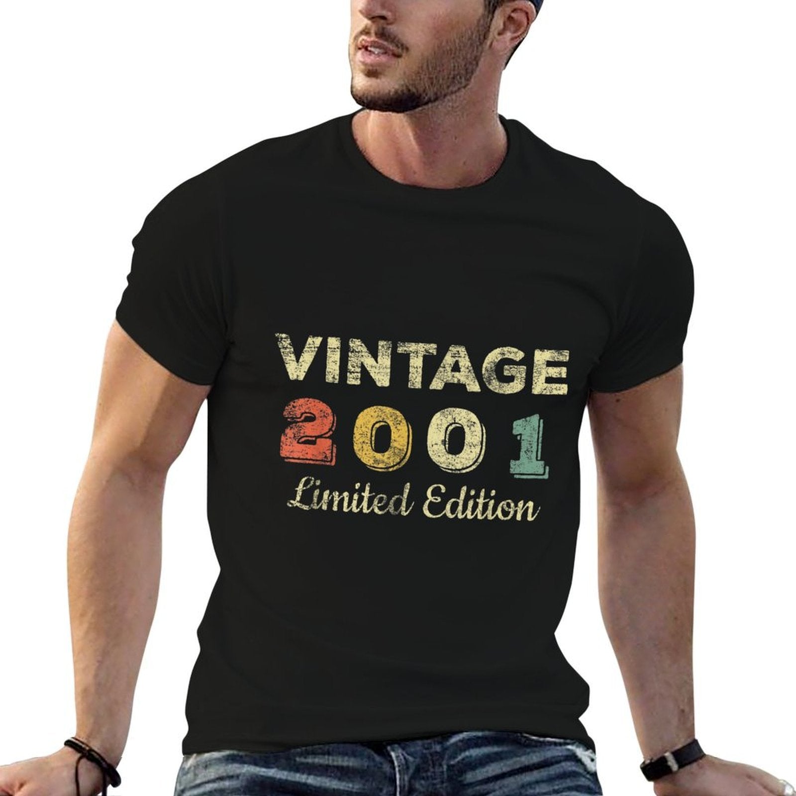 21 Year Old Gifts Vintage 2001 Limited Edition 21st Birthday  Summer-ready Fabric T-Shirt