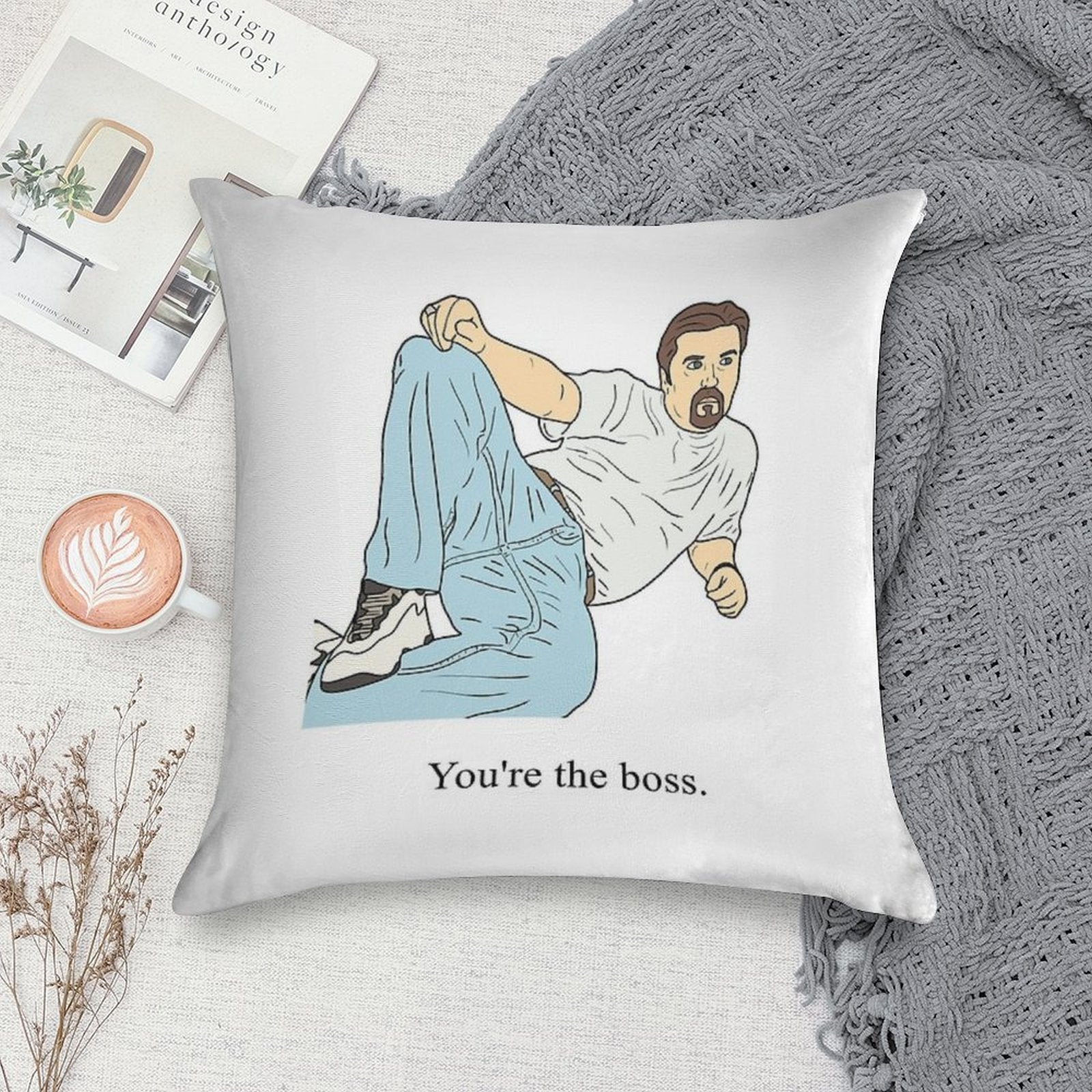 David Brent  You're The Boss Soft Easy Maintenance Throw Pillow