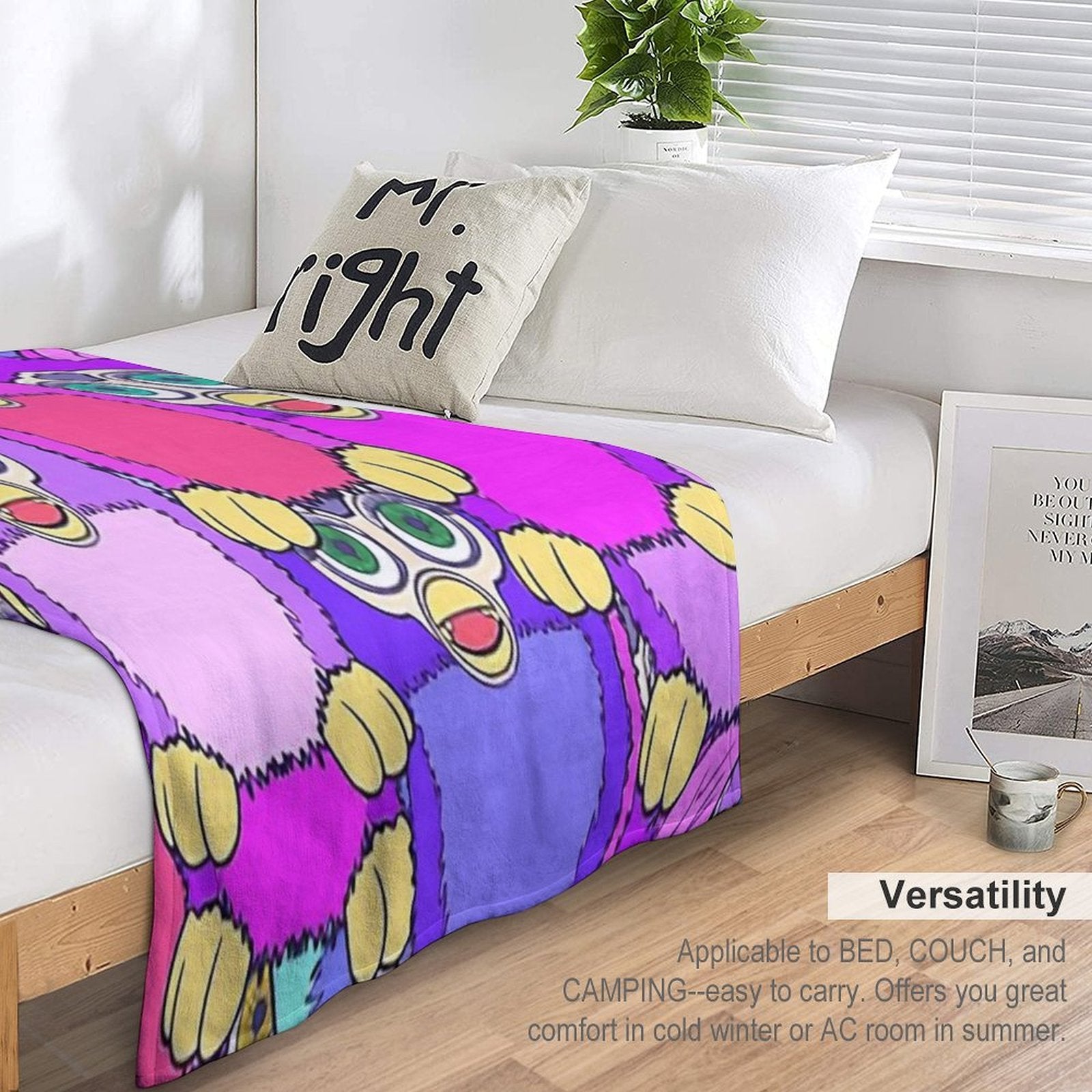 Purple Furbys Lightweight Throw Blanket