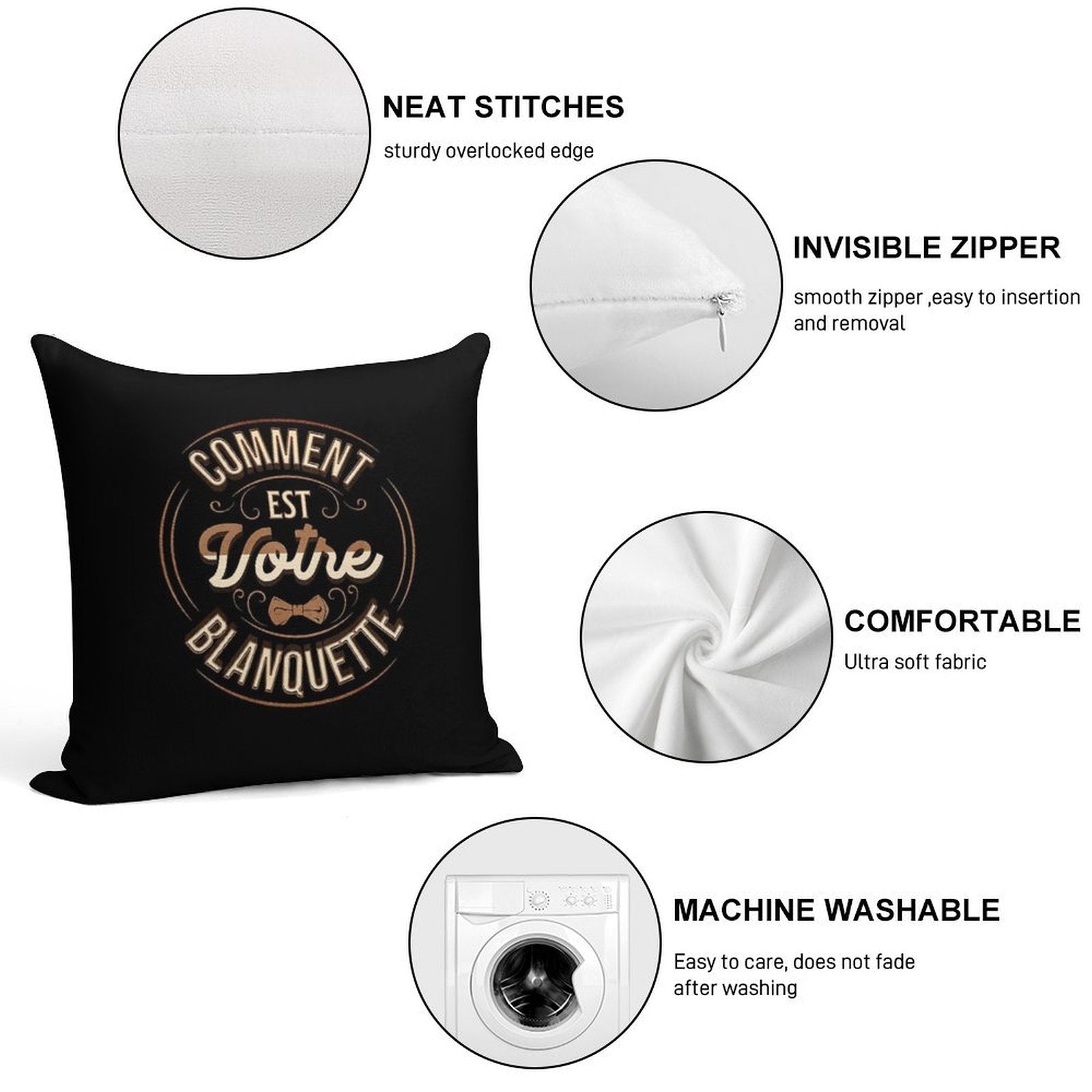 How Is Your Blanquette Oss 117 Cult Movie Replica Soft Short Plush Fabric Throw Pillow