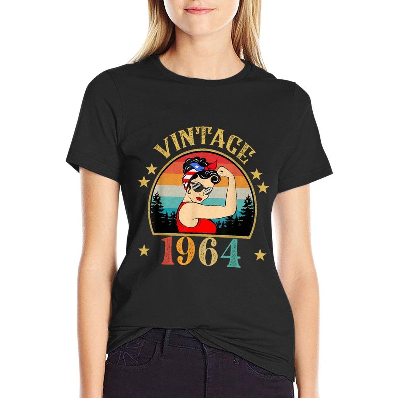 60th Birthday Gift 60 Years Old For Women Retro Vintage 1964  Polyester Blend T-Shirt
