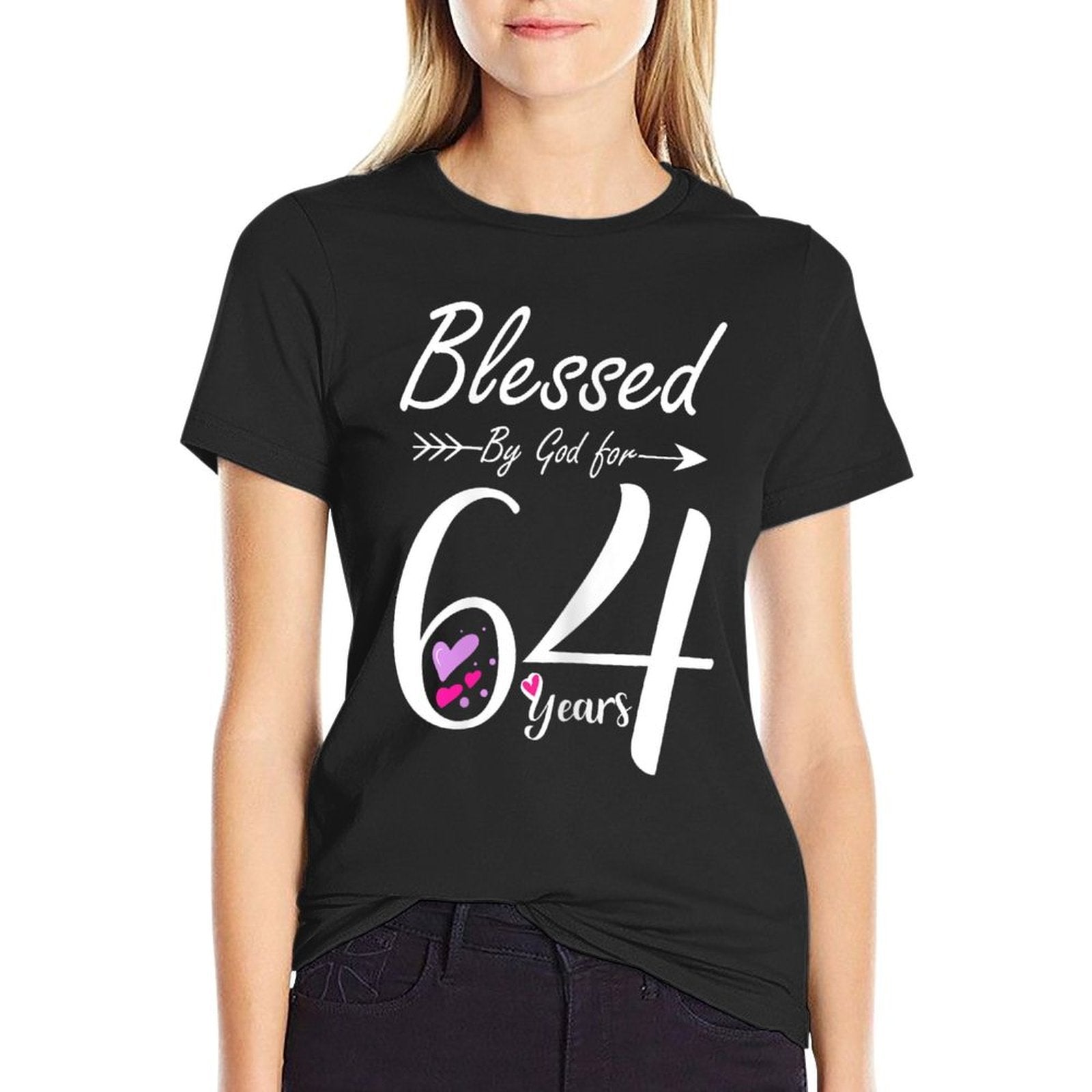 64th Birthday Gift And Blessed for 64 Years Birthday  Cotton T-Shirt