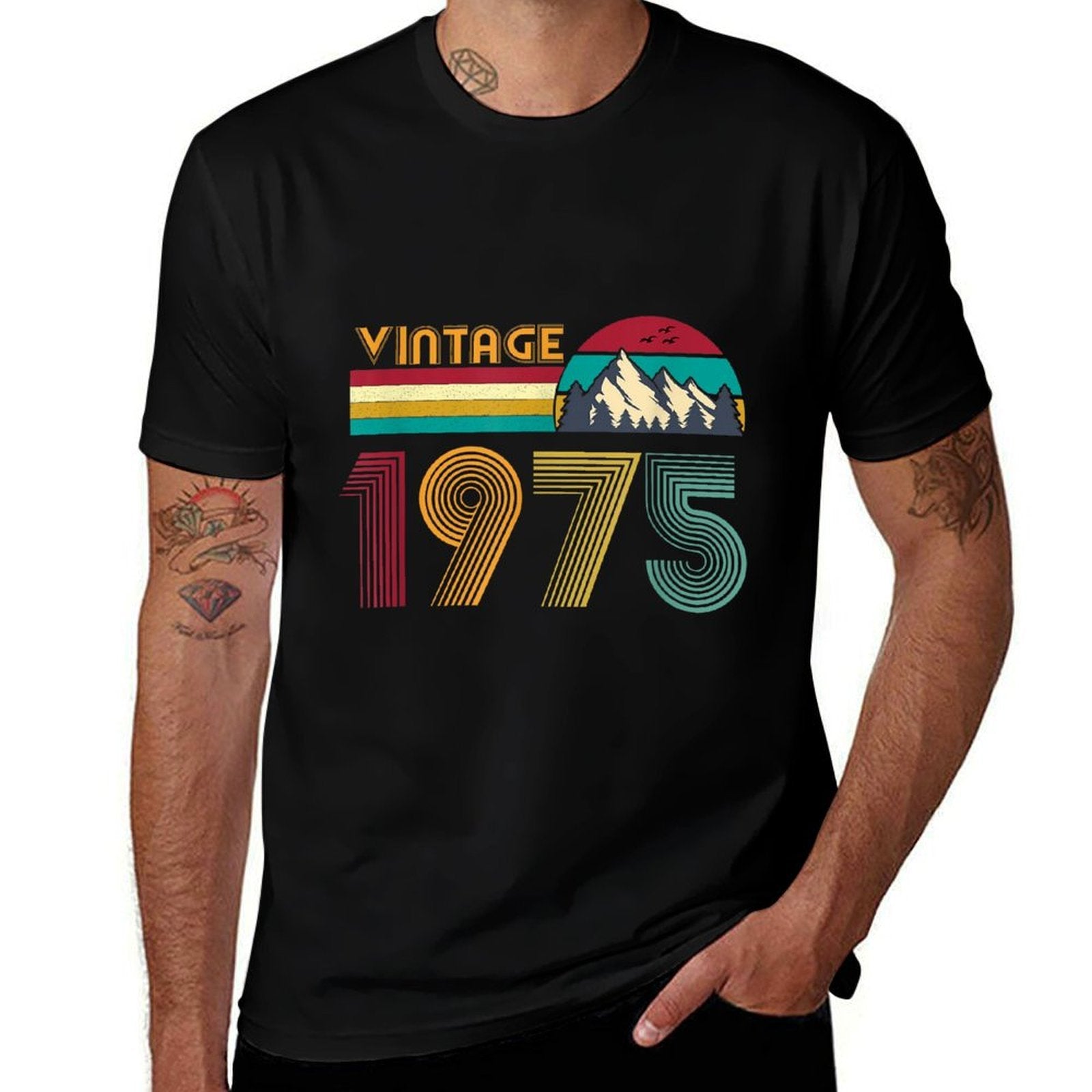 50th Birthday Gift 50 Years Old Men Women Retro Vintage 1975  Affordable Price T-Shirt