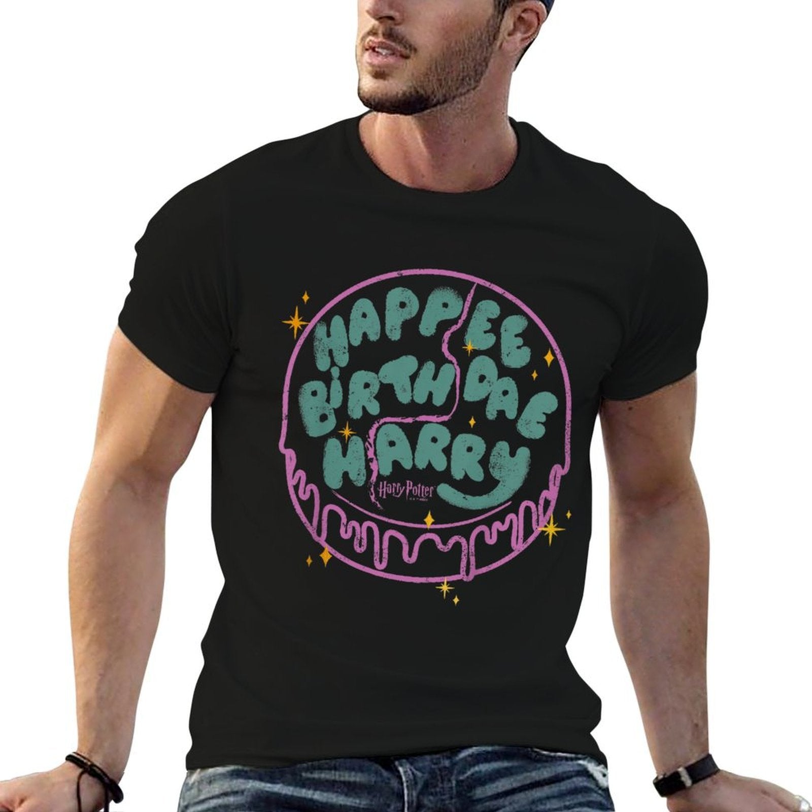 Kids Harry Potter Birthday Happee Birthdae Harry Cake Retro Youth  Eco-friendly Material T-Shirt
