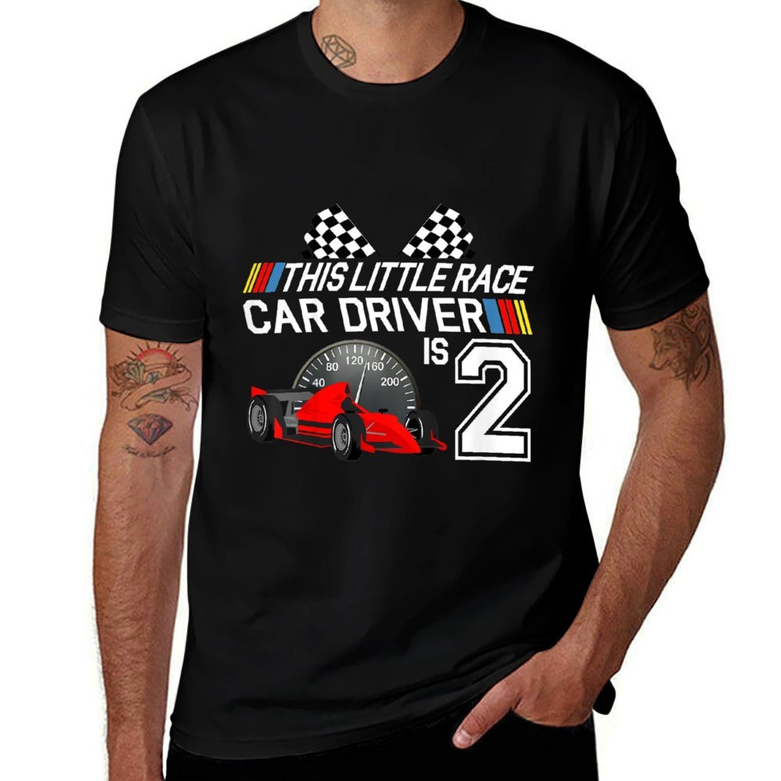 2 Year Old Race Car Birthday 2nd Racing Party Gift  Slim-fit Cut T-Shirt