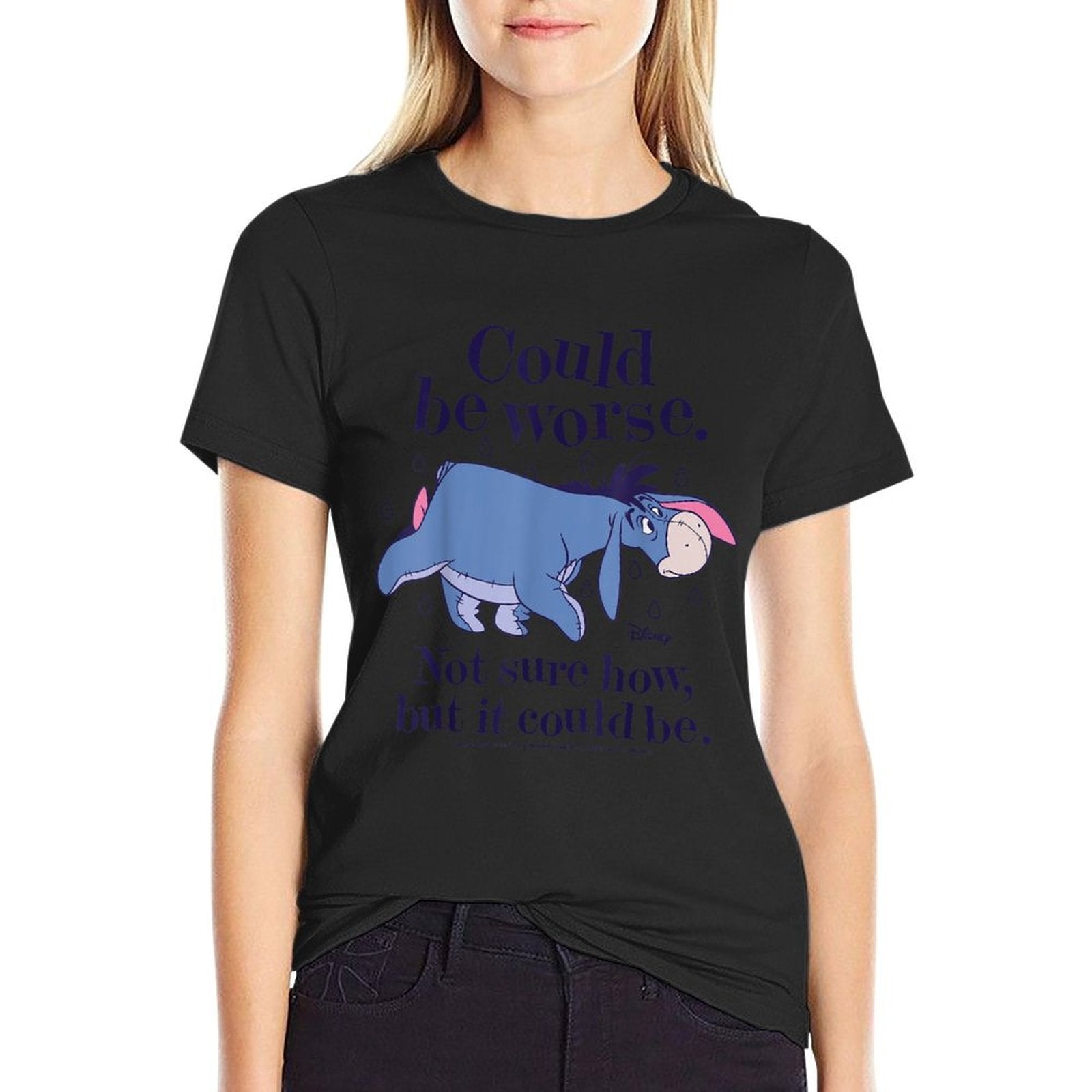 Winnie The Pooh - Eeyore Could Be Worse Not Sure How  Rolled Sleeves T-Shirt