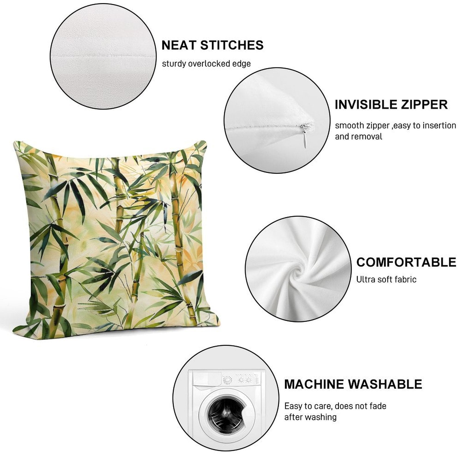 Bamboo Soft Easy Maintenance Throw Pillow