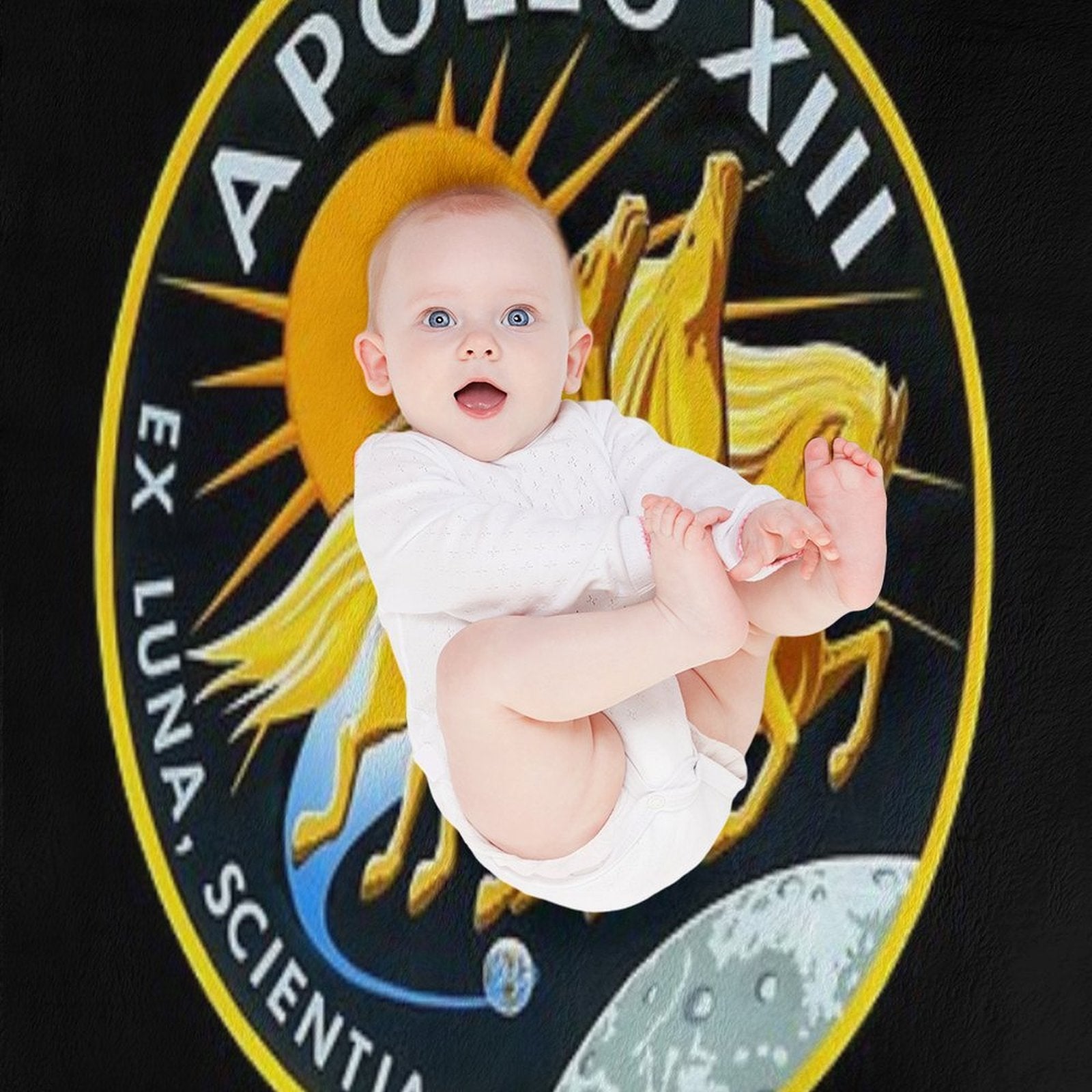 Apollo 13 Mission Patch Plush Throw Blanket
