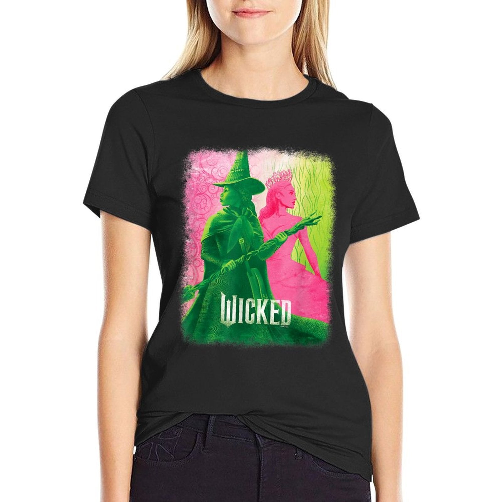 Wicked Unisex-Kids Movie Tie-In, Black, Small, Short Sleeve, Crew Neck, Tonal Effect Movie Design  Slim-fit Cut T-Shirt