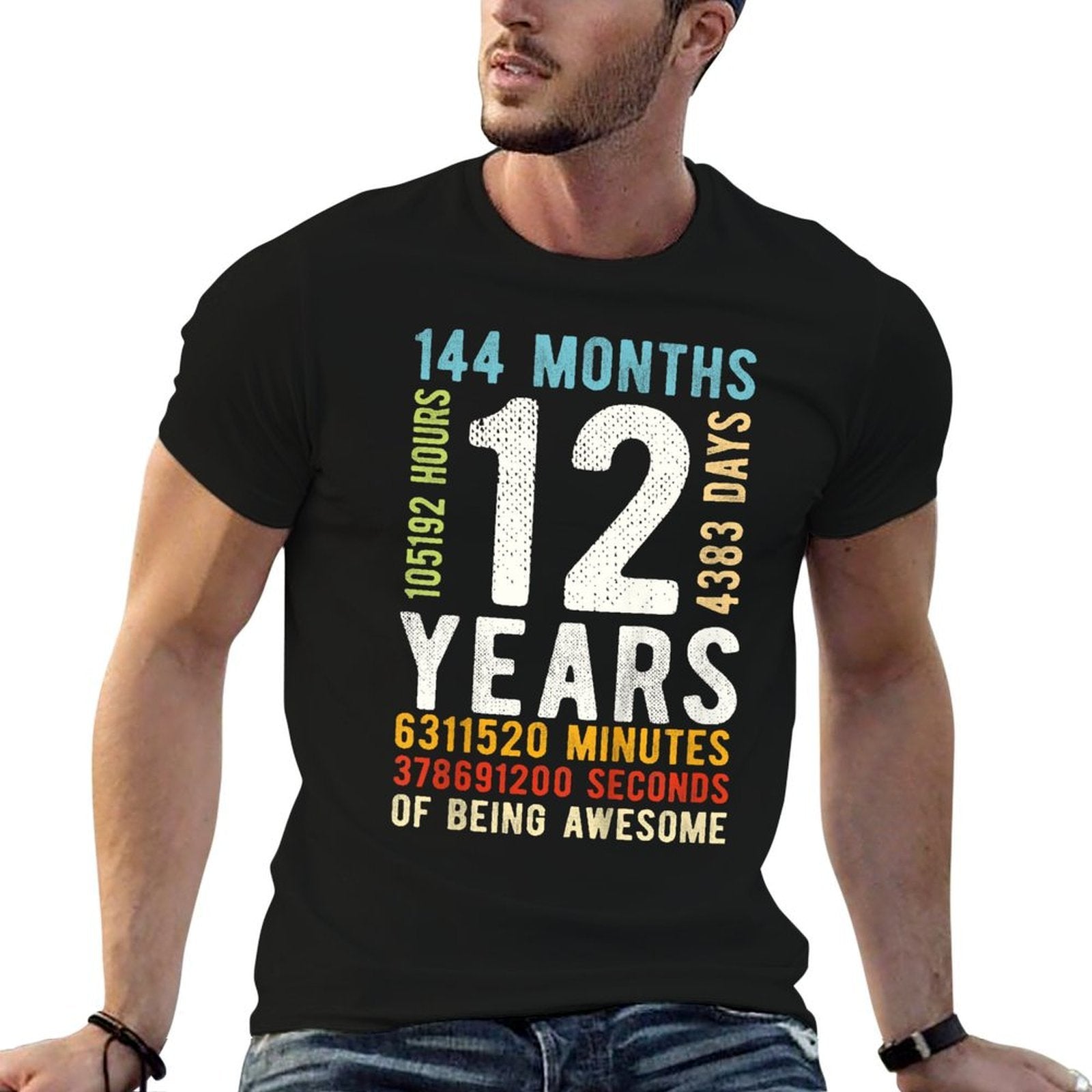 12th Birthday 12 Years Old Vintage Retro 144 Months  Durable T-Shirt