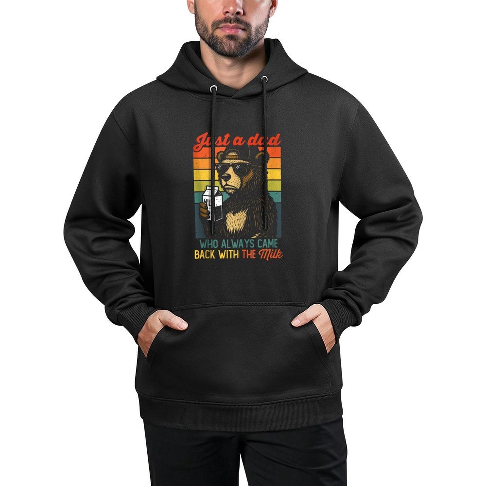 Bear Funny Just A Dad Who Always Came Back - Fathers Day Dad Easy Care Hoodie