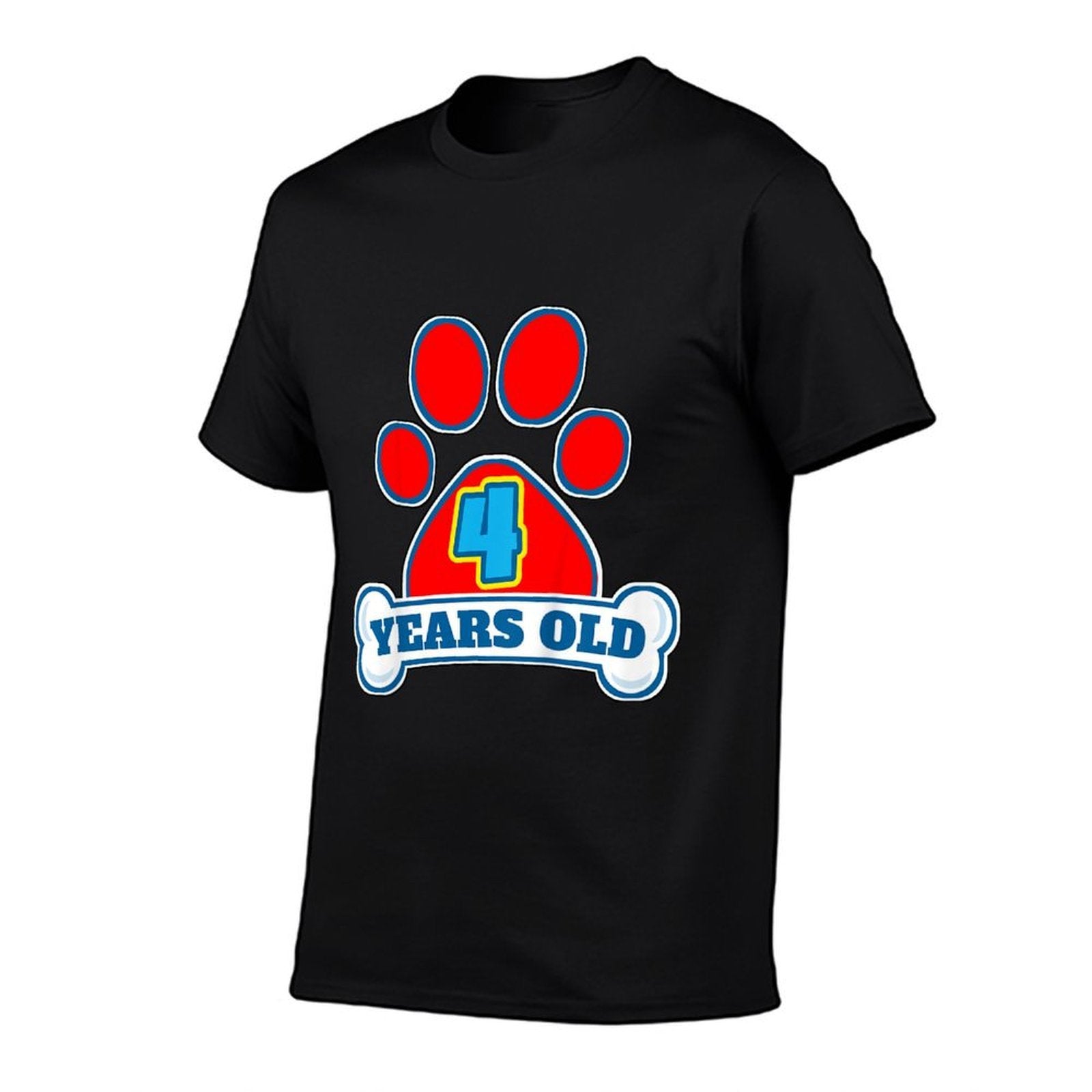 4 Year Old 4th Birthday Paw Themed Party Gift Boys Girls  Breathable T-Shirt