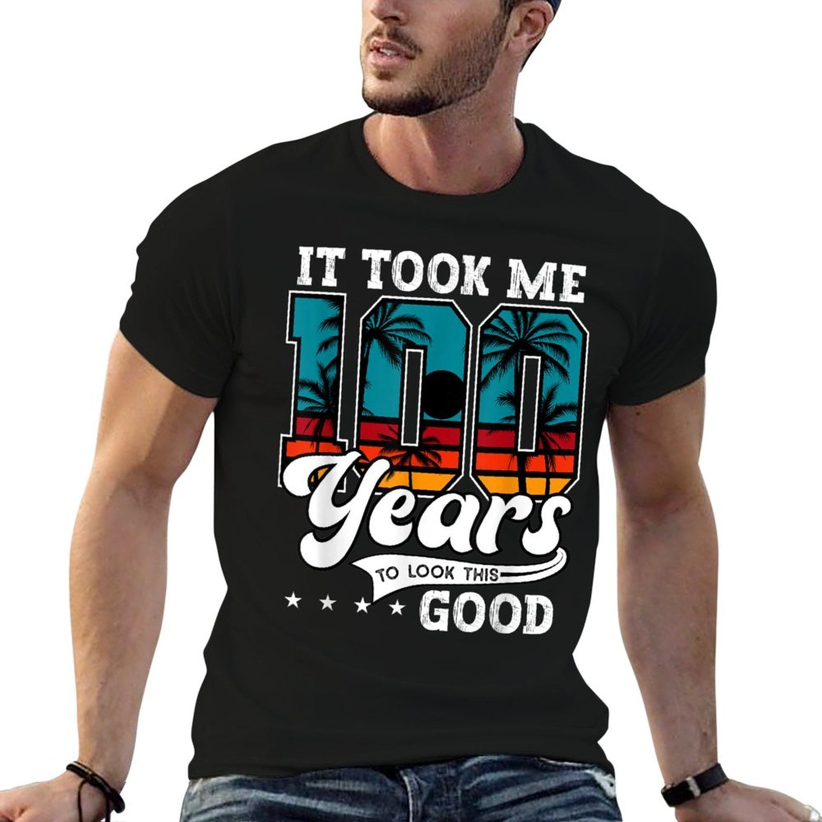 100th Birthday For Men Women Gift 100 Years Old Bday  Polyester Blend T-Shirt