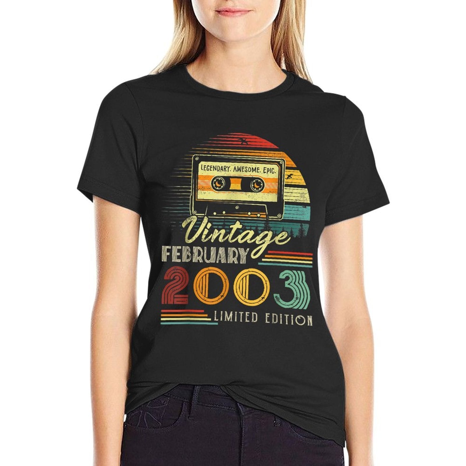 20 Years Old Made In 2003 February 2003 20th Birthday  Trendy Pattern T-Shirt
