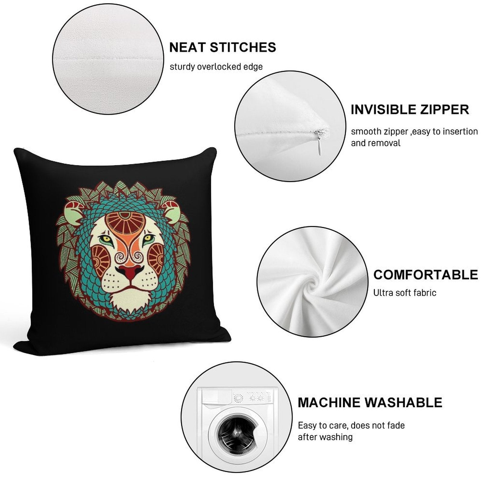 Leo Soft Multiple Sizes Throw Pillow