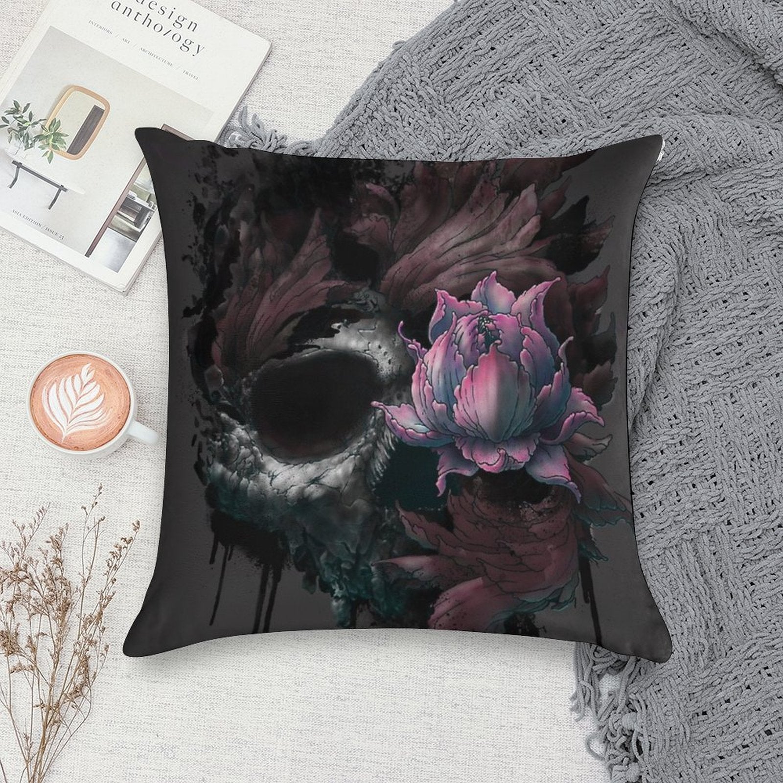 Death Blooms Soft Fade-Resistant Throw Pillow